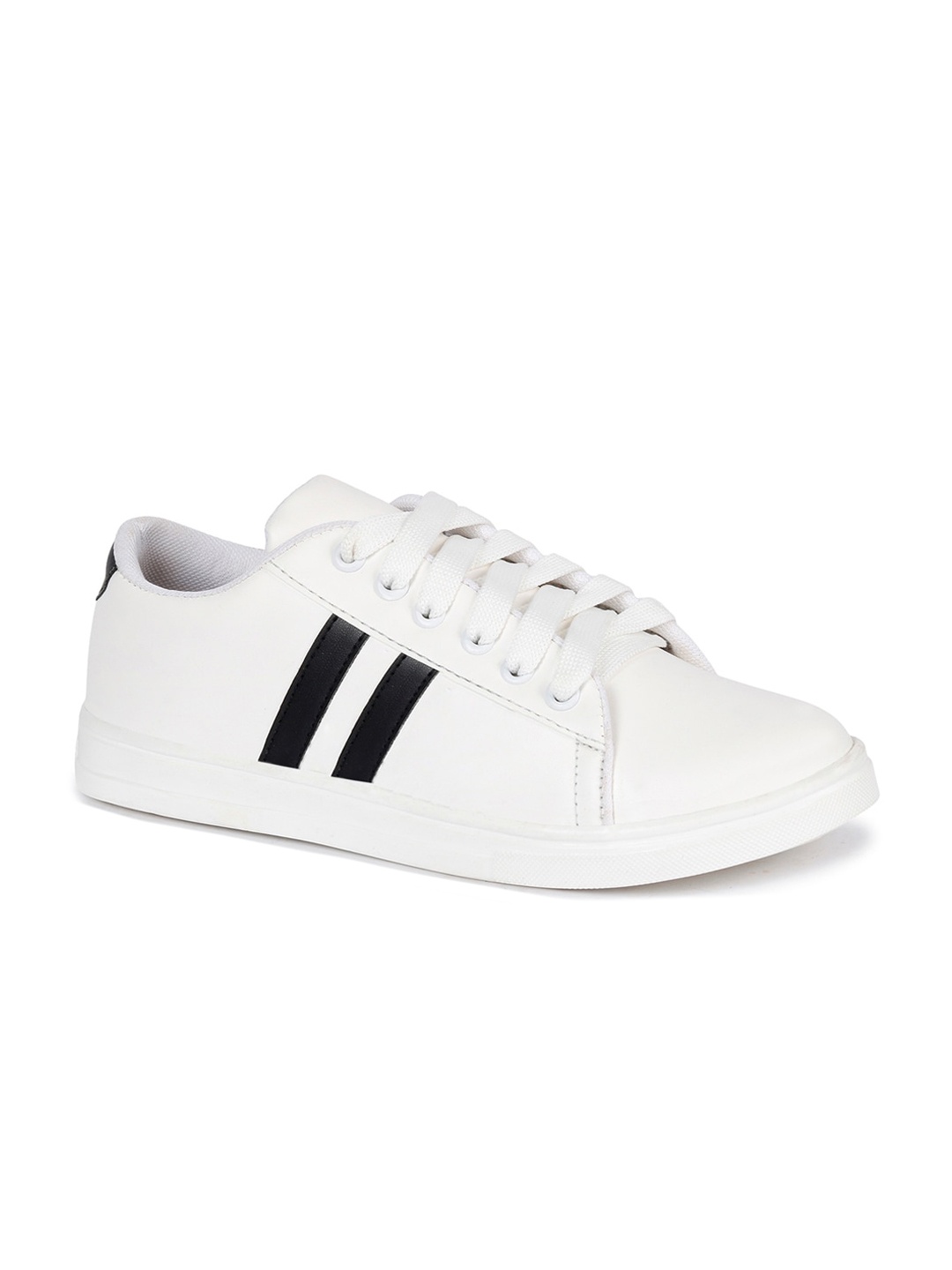 

Bella Toes Women White & Black Striped Sneakers