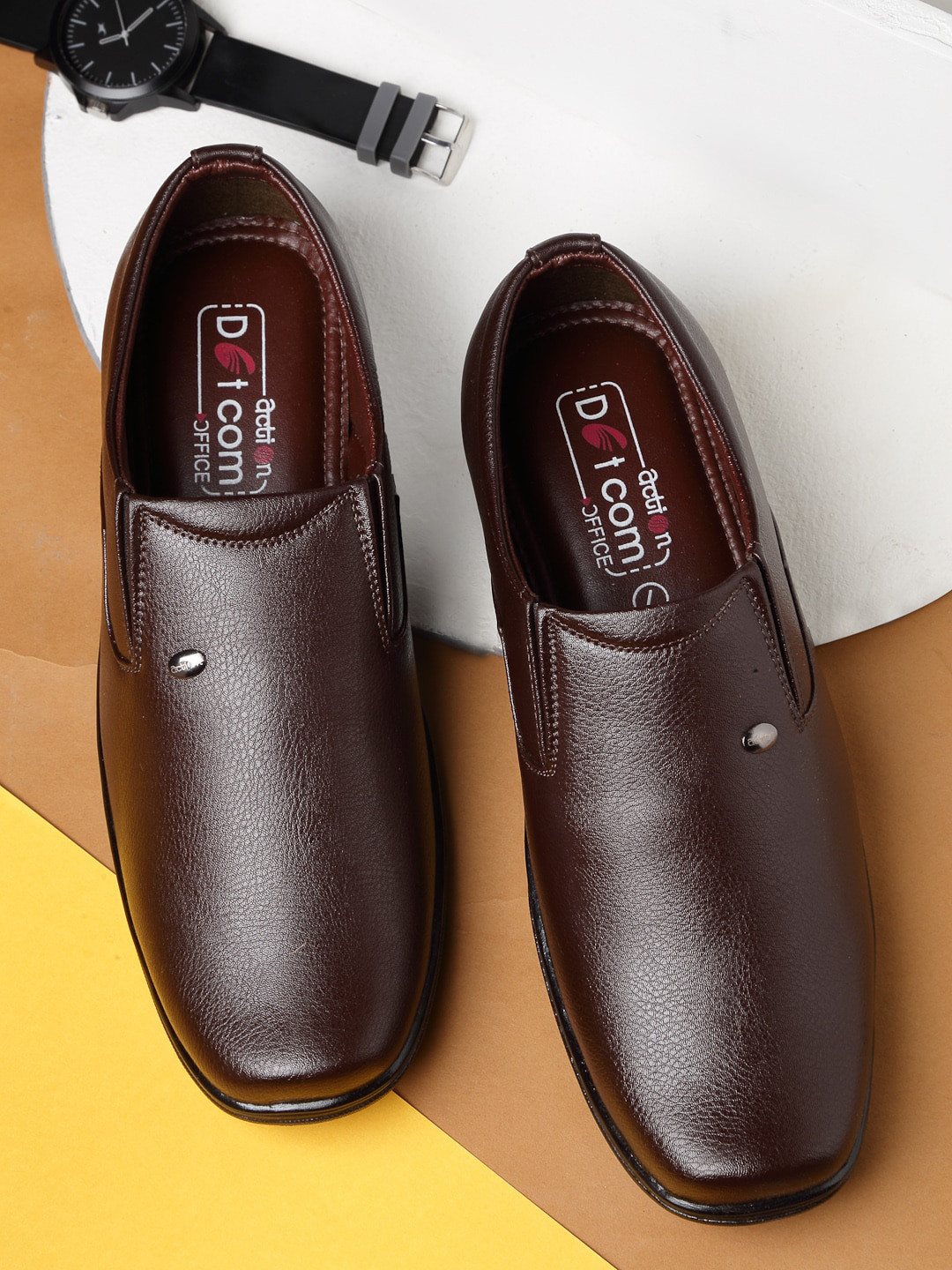 

Action Men Brown Solid Formal Slip-on Shoes