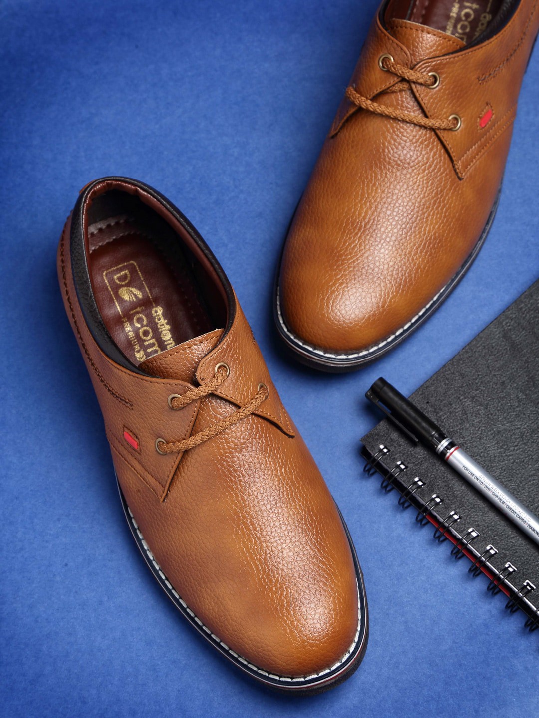 

Action Men Tan Brown Solid Formal Derbys