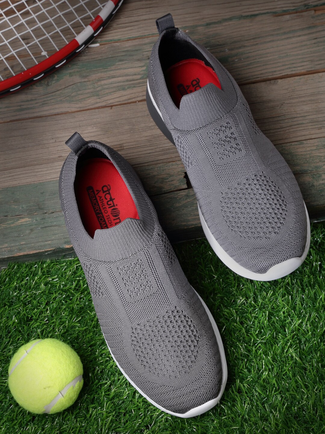 

Action Men Grey Mesh Running Non-Marking Shoes