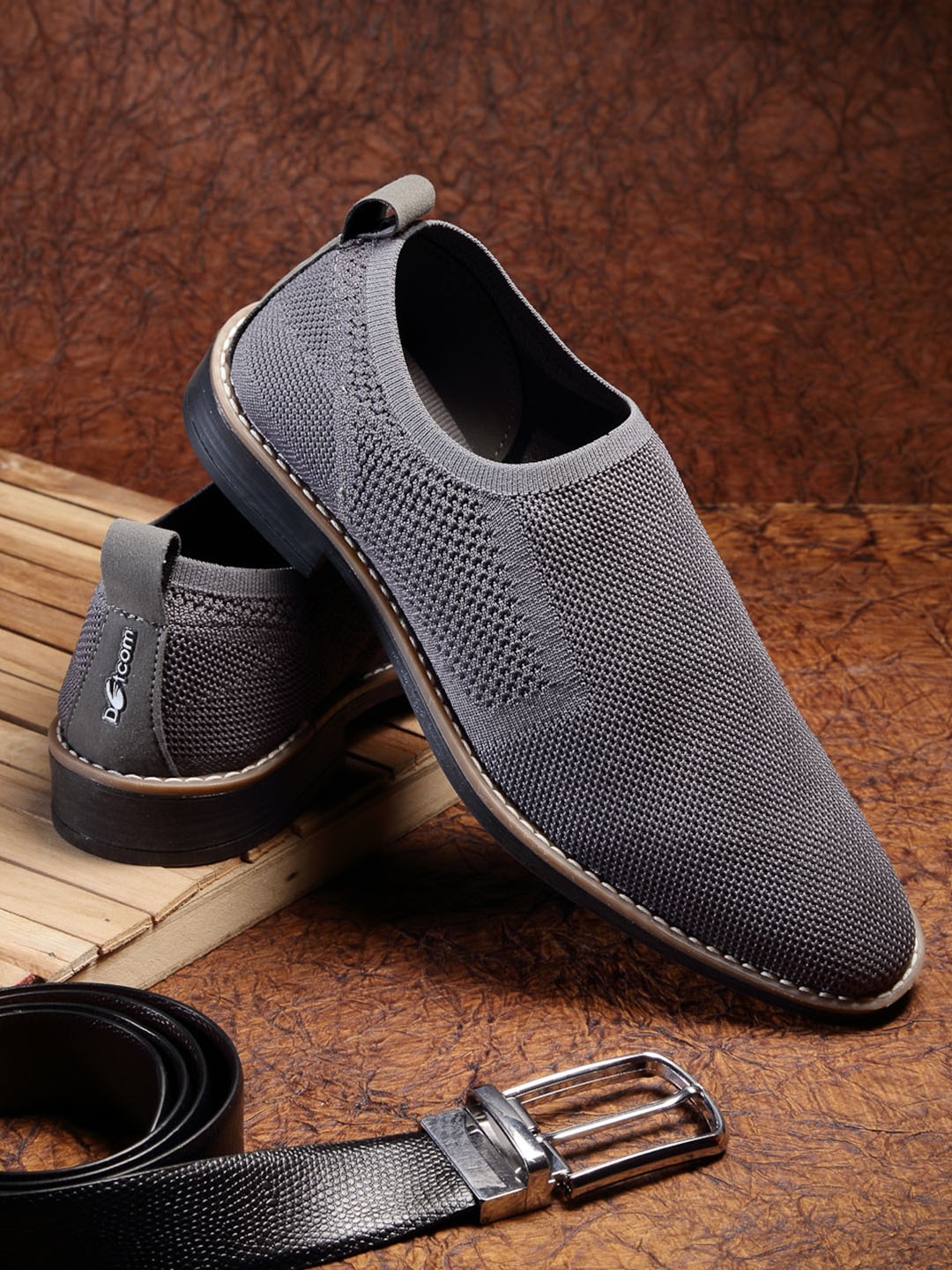 

Action Men Grey Woven Design Slip-On Sneakers