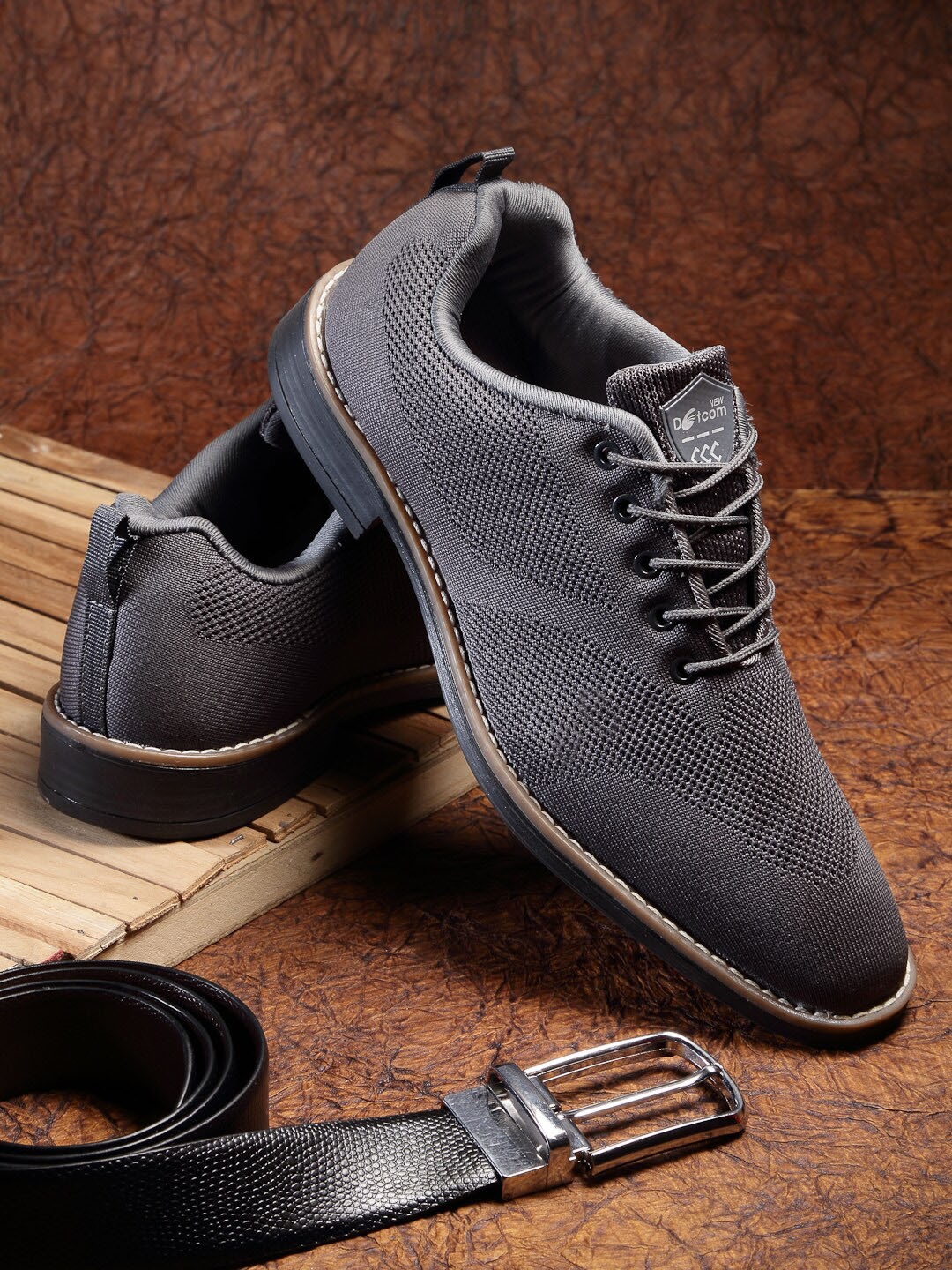 

Action Men Grey Textured Derbys