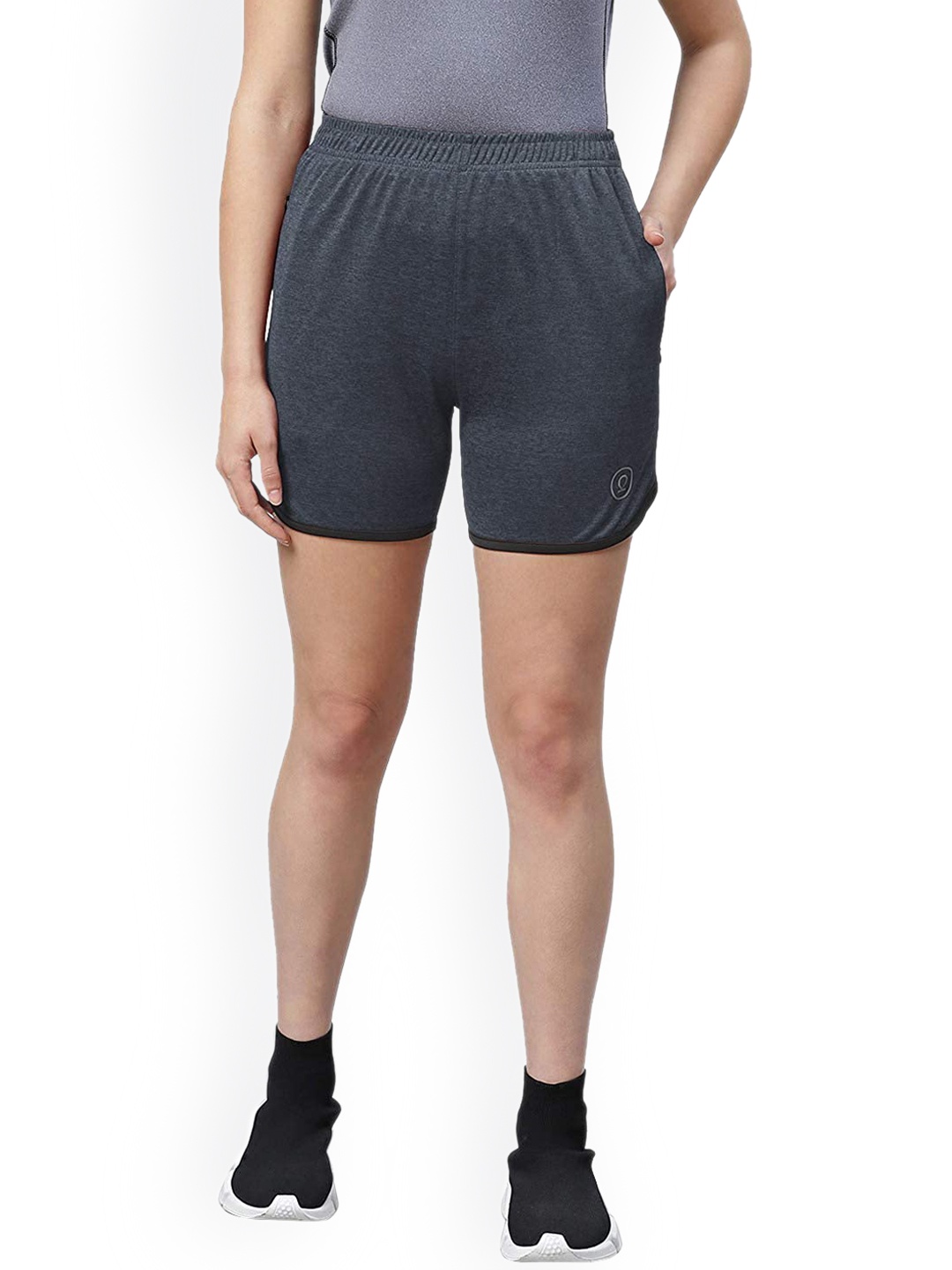 

CHKOKKO Women Grey Solid Regular Shorts