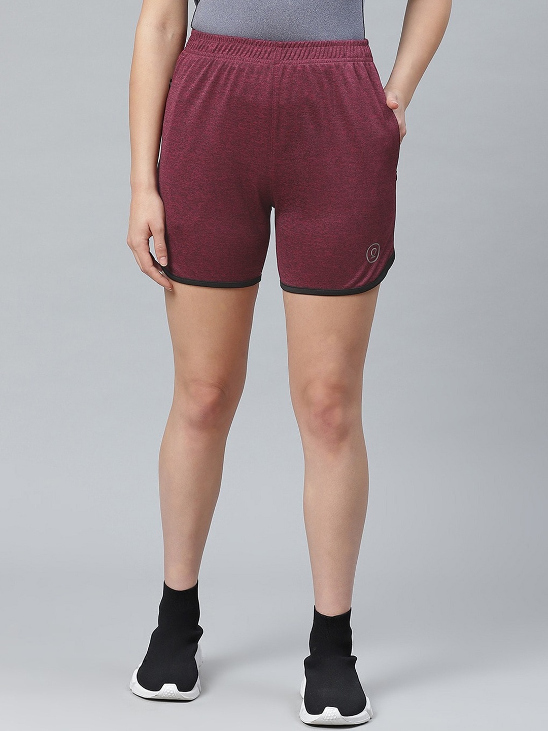 

CHKOKKO Women Maroon Training or Gym Sports Shorts