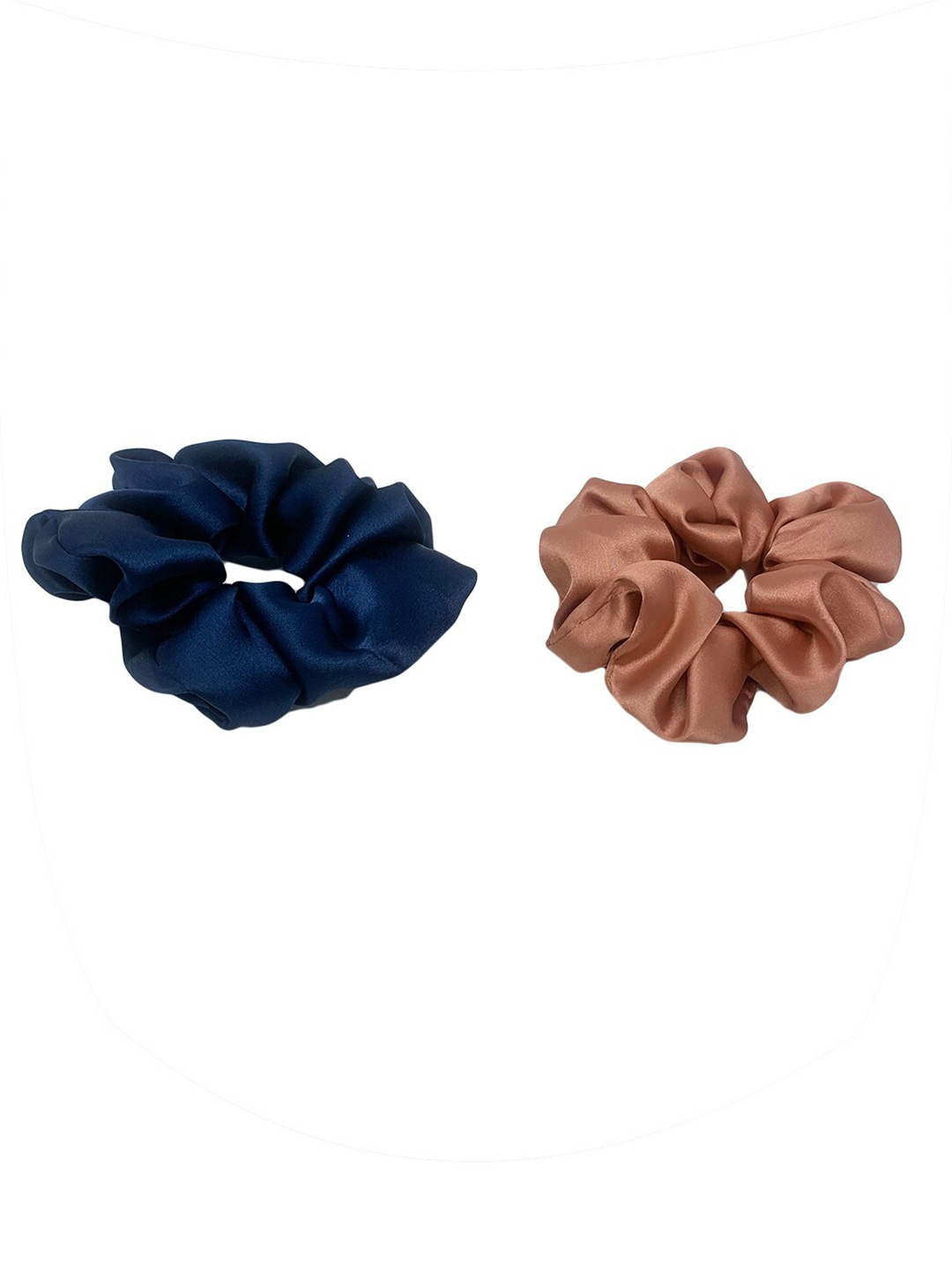 

Mint & Oak Women Blue & Camel Brown Set of 2 Scrunchies