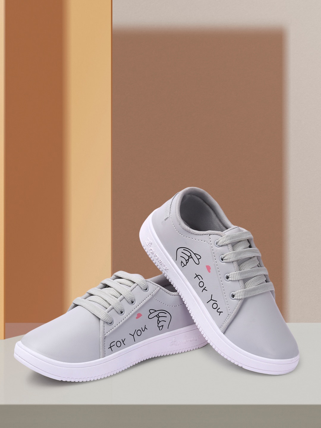 

Longwalk Women Grey Printed Sneakers