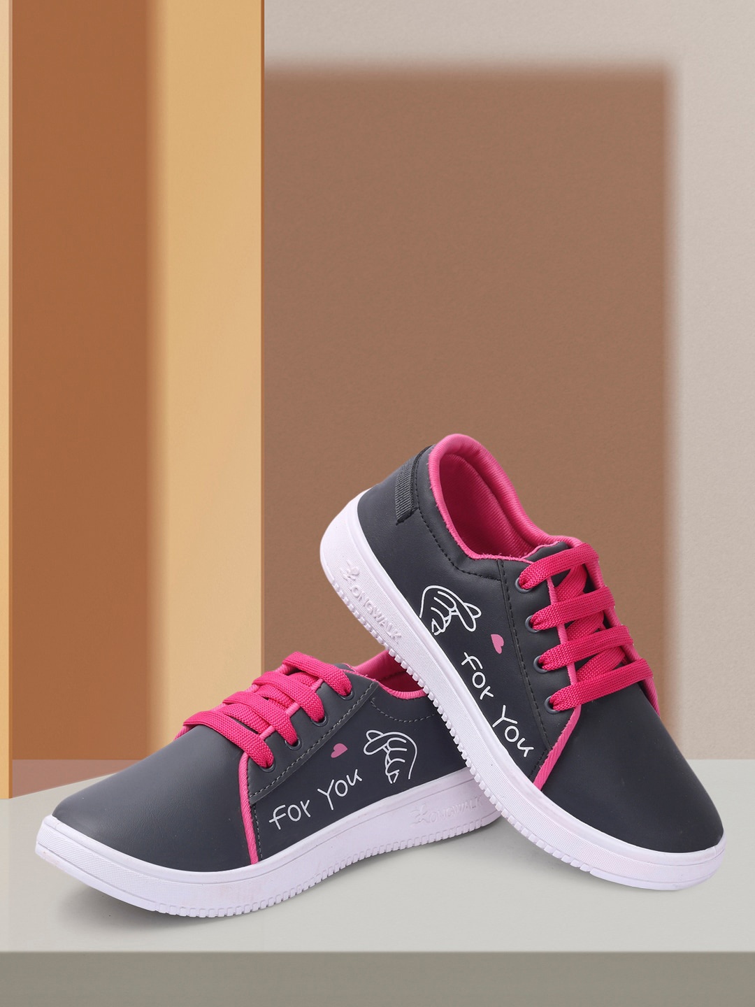 

Longwalk Women Grey Melange Colourblocked Sneakers