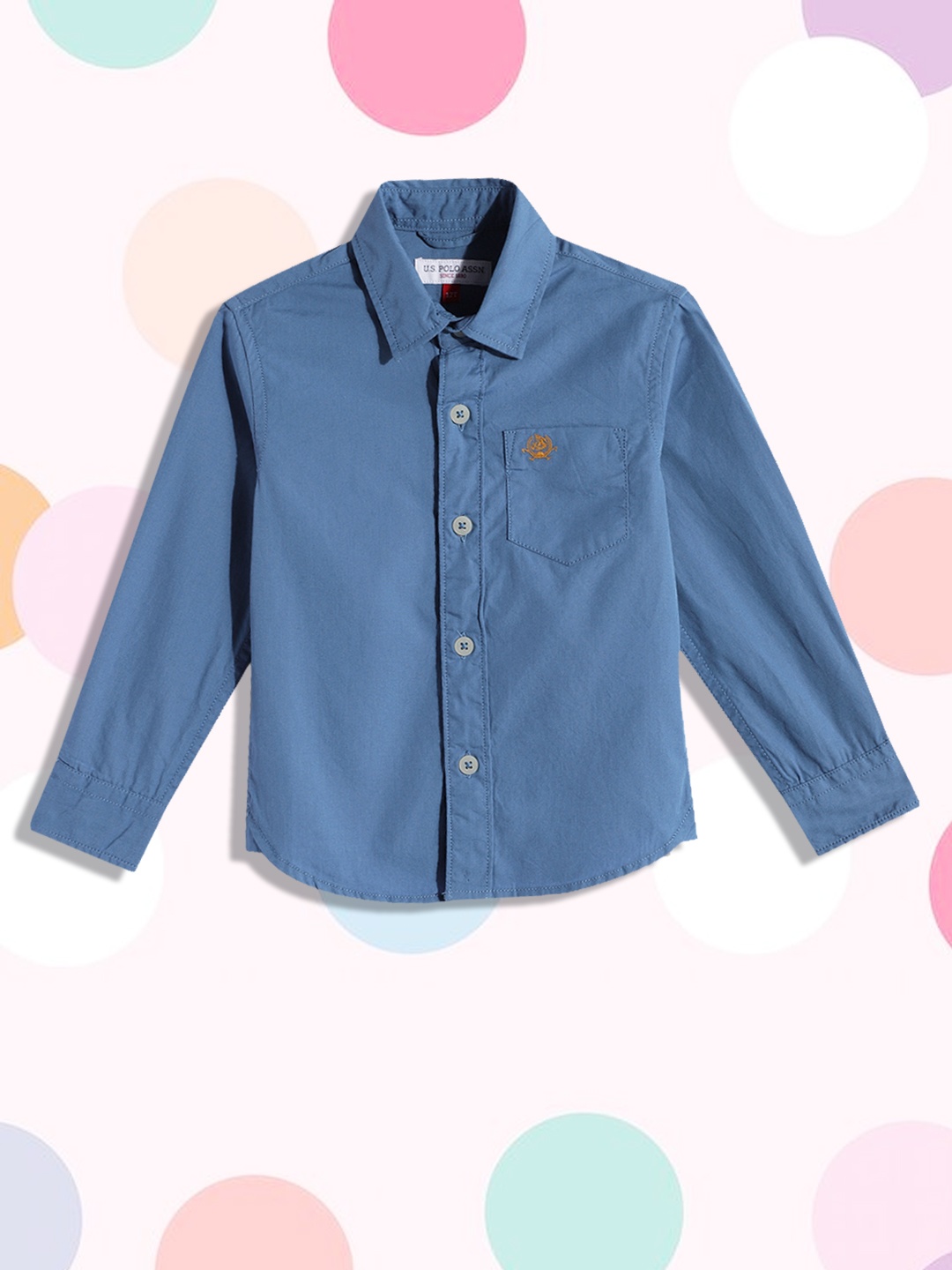 

U.S. Polo Assn. Kids Boys Blue Pure Cotton Casual Shirt