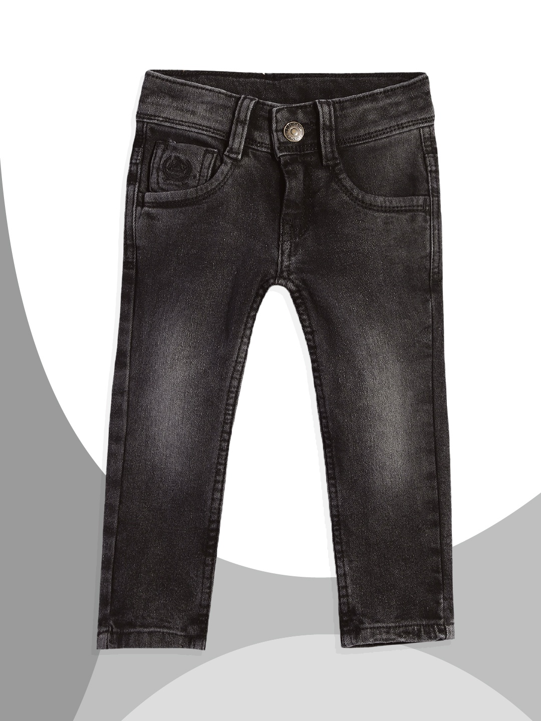 

U.S. Polo Assn. Kids Boys Black Skinny Fit Heavy Fade Stretchable Jeans