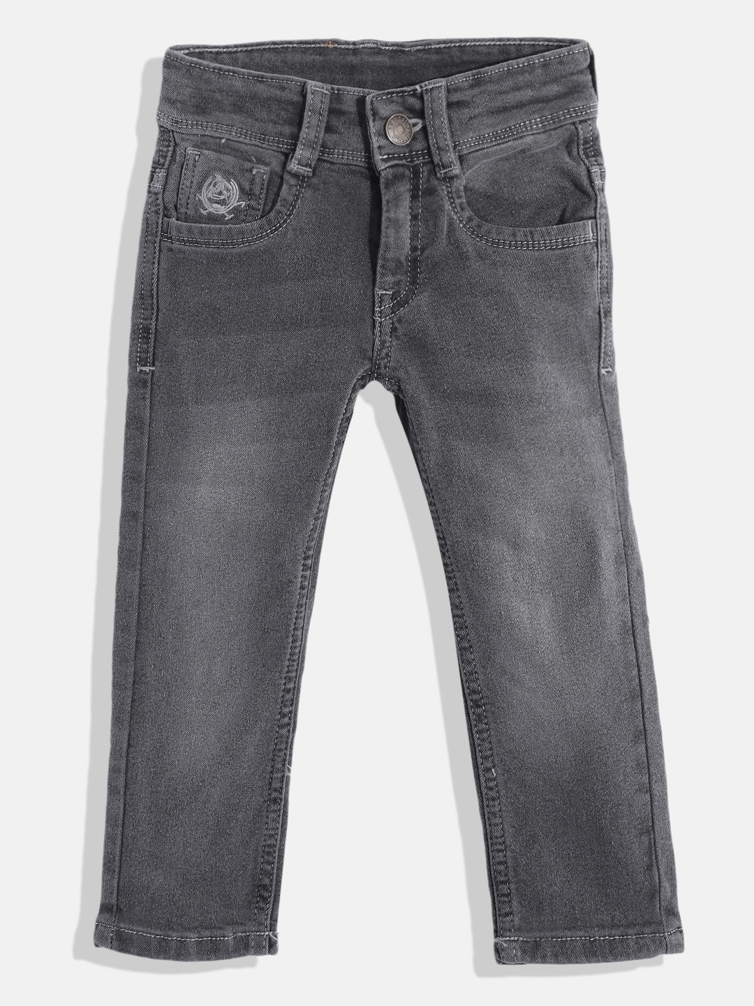 

U S Polo Assn Kids Boys Grey Light Fade Mid-Rise Stretchable Jeans