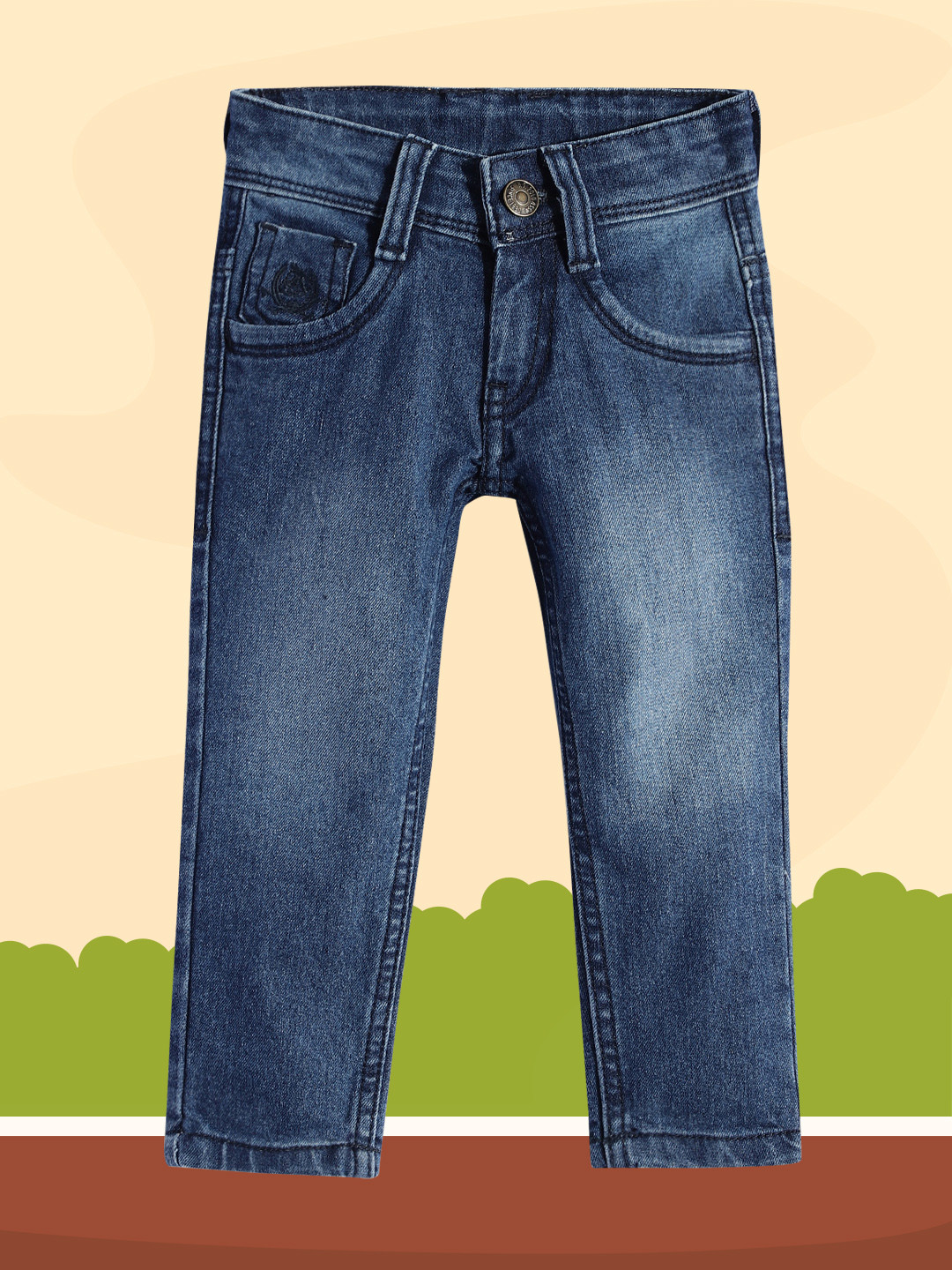 

U.S. Polo Assn. Kids Boys Blue Heavy Fade Stretchable Jeans