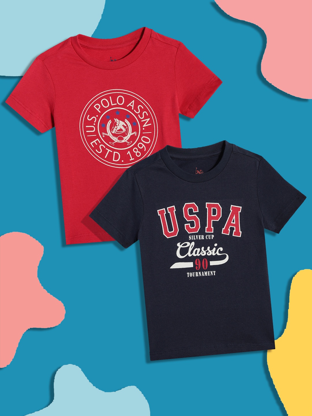 

U.S. Polo Assn. Kids Boys Assorted Pack of 2 Printed T-shirts