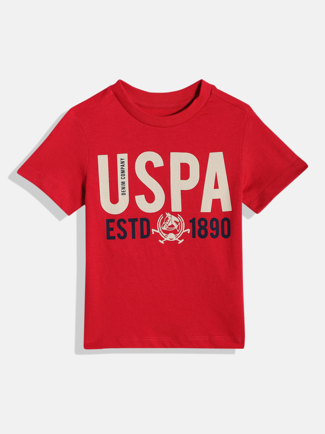 

U.S. Polo Assn. Kids Boys Red Printed Pure Cotton T-shirt