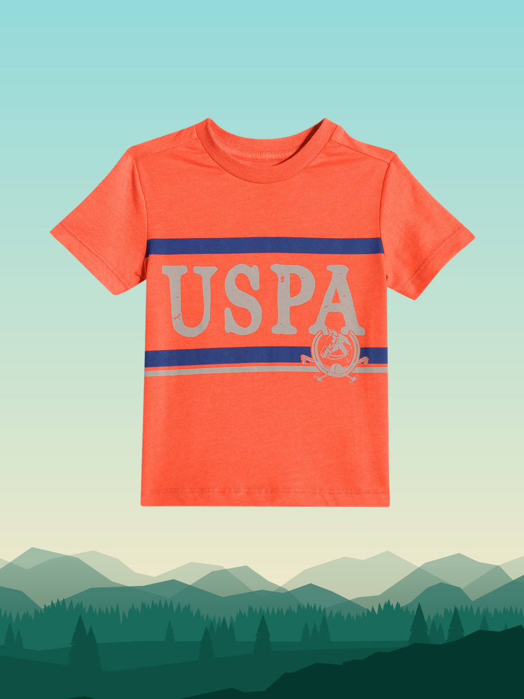 

U S Polo Assn Kids Boys Red Brand Logo Printed T-shirt