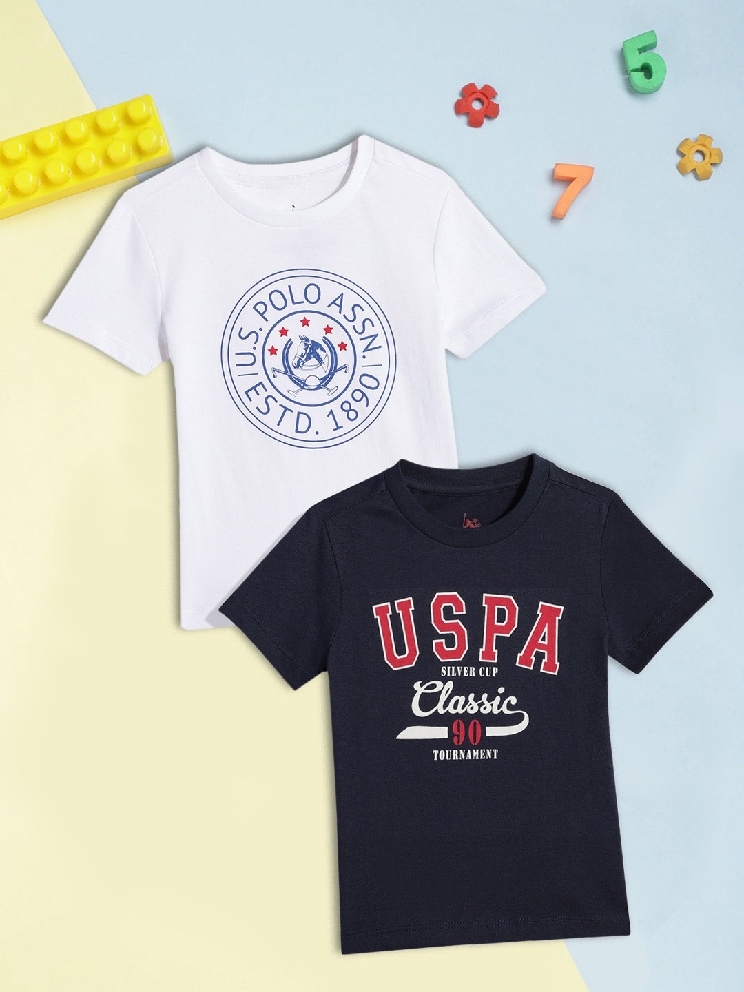 

U.S. Polo Assn. Kids Boys Assorted Pack of 2 Printed T-shirts