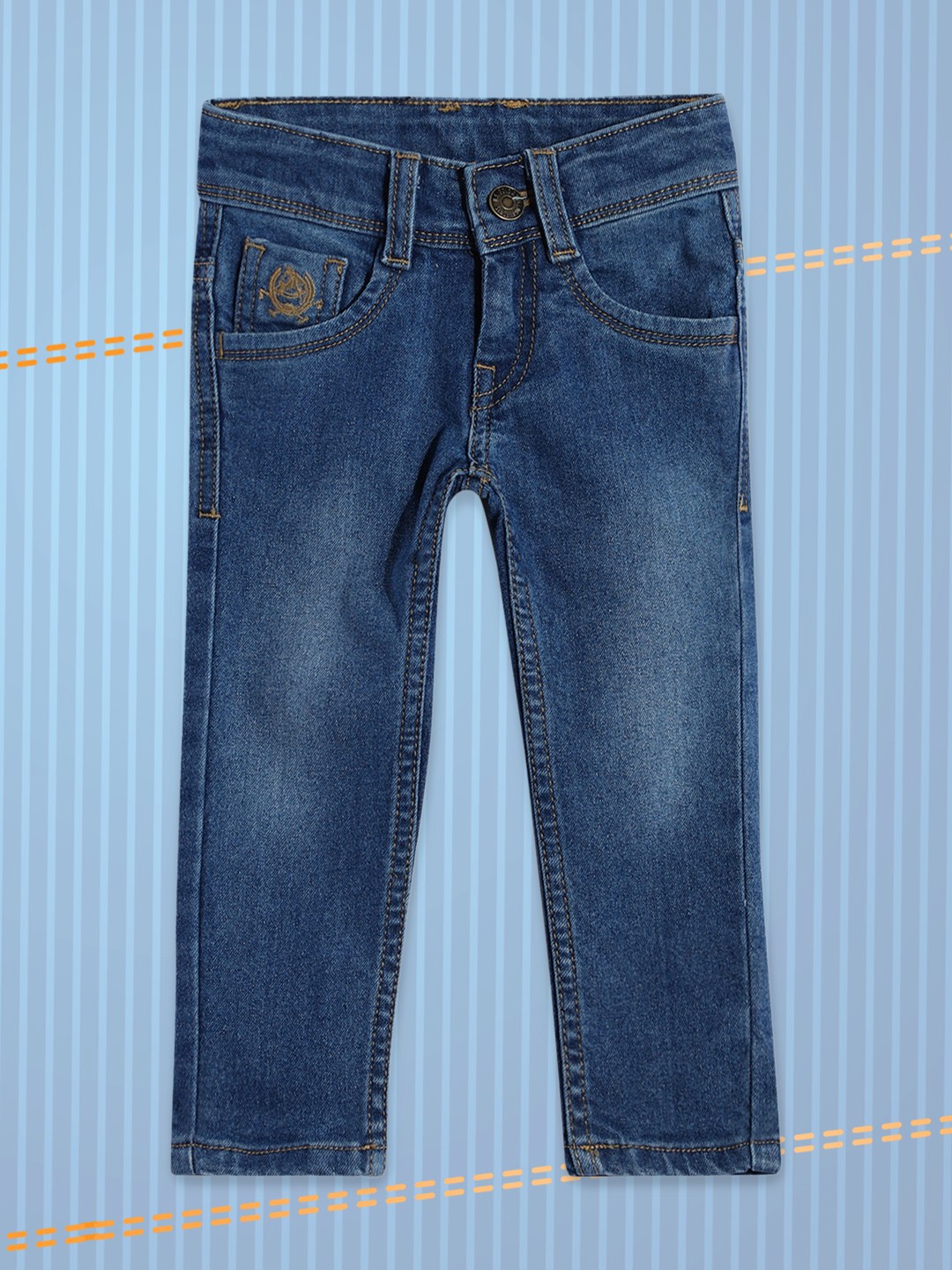 

U.S. Polo Assn. Kids Boys Blue Regular Fit Clean Look Stretchable Jeans
