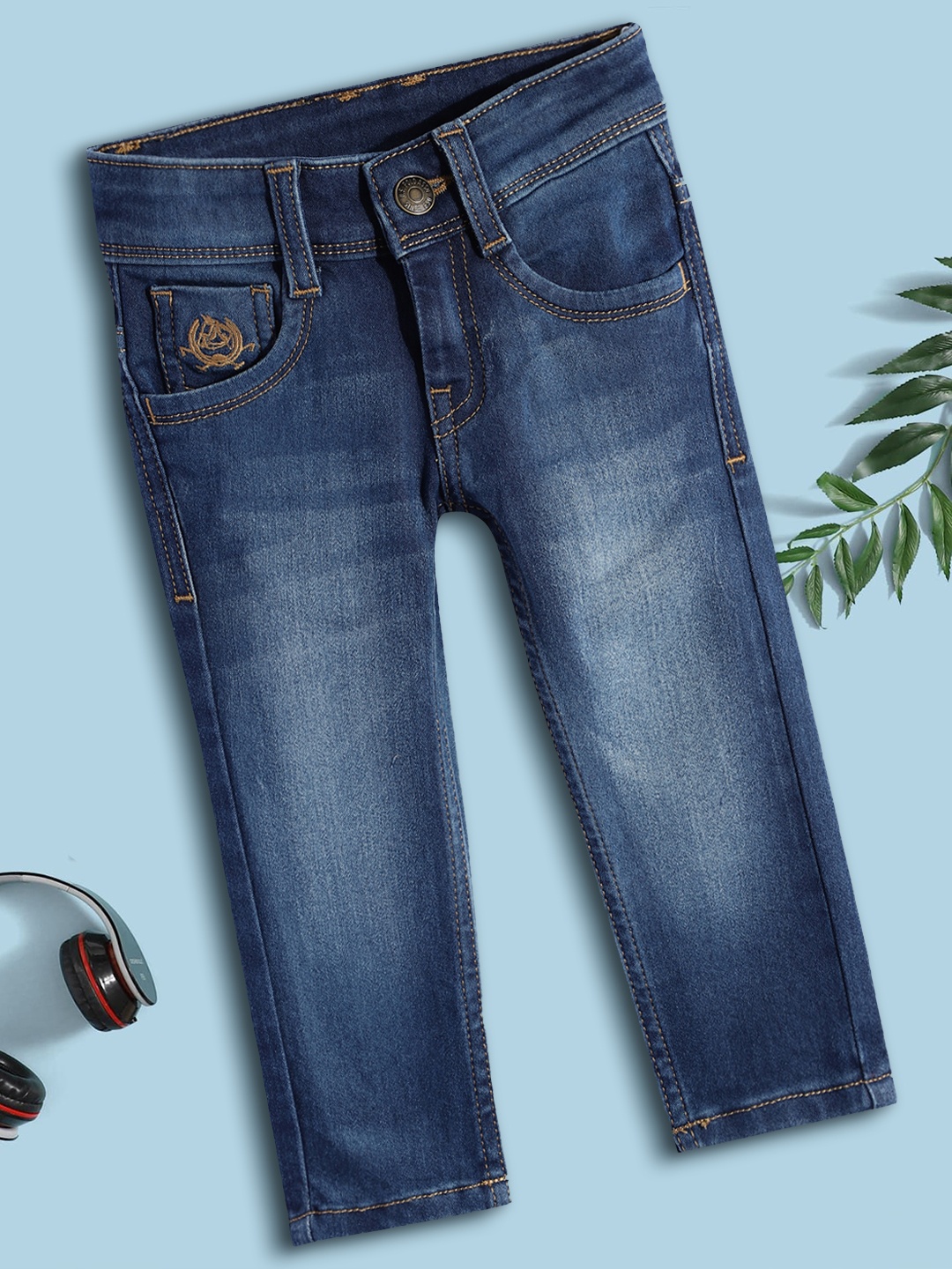 

U.S.Polo Assn. Kids Boys Blue Regular Fit Clean Look Stretchable Jeans