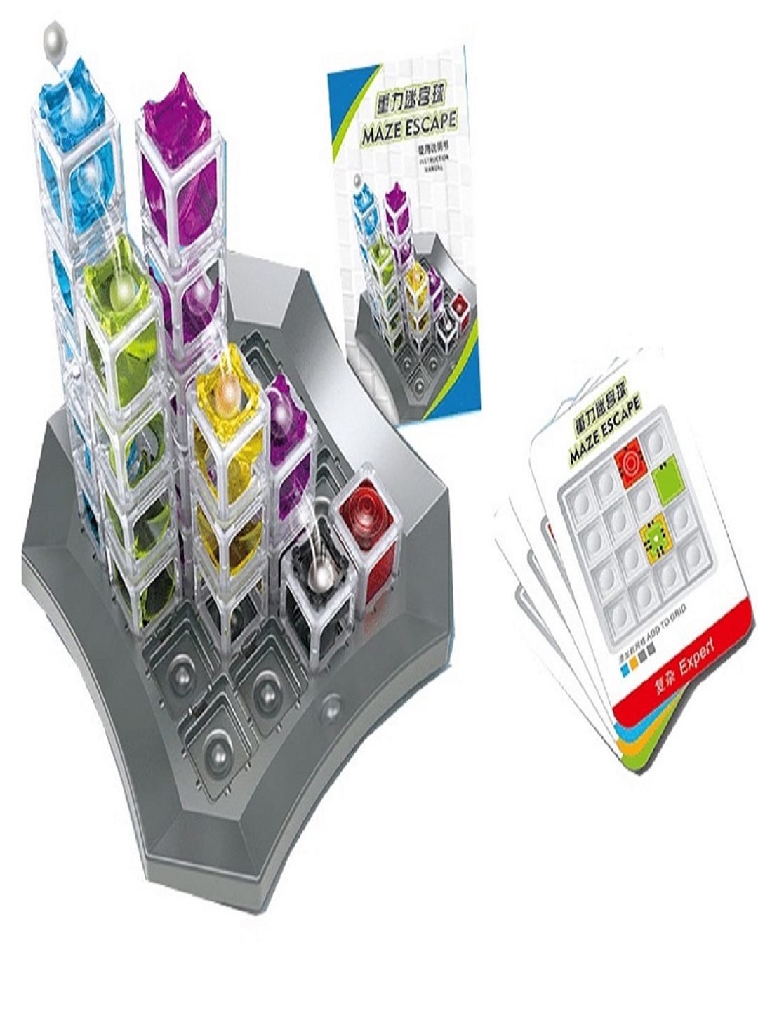 CHOCOZONE Unisex Kids Multicolored Maze Escape Marble Run Brain Game Activity Toys & Games, Multi