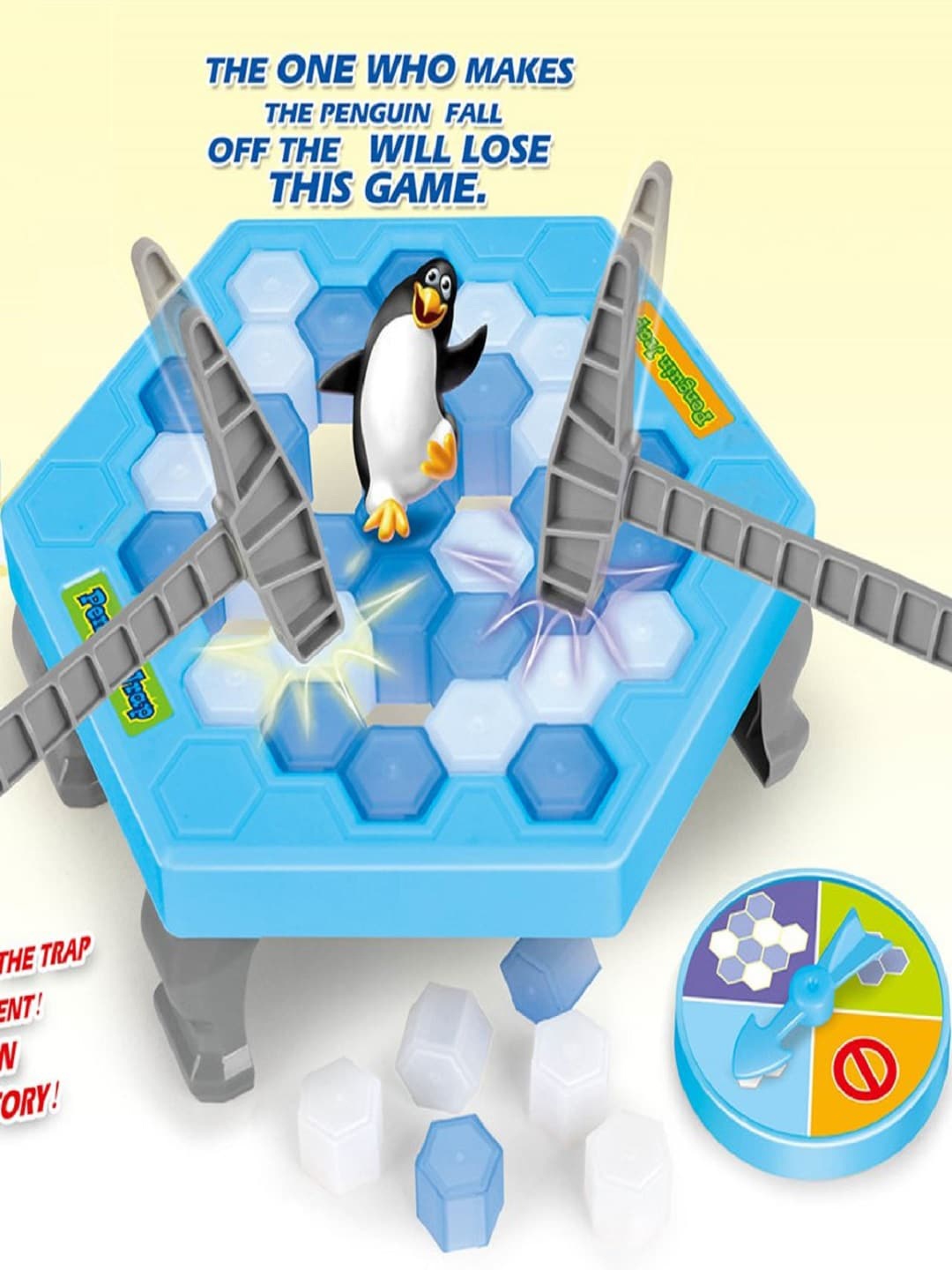 

CHOCOZONE Kids Blue Balance Ice Cubes Save Penguin Icebreaker Beating Activity Game