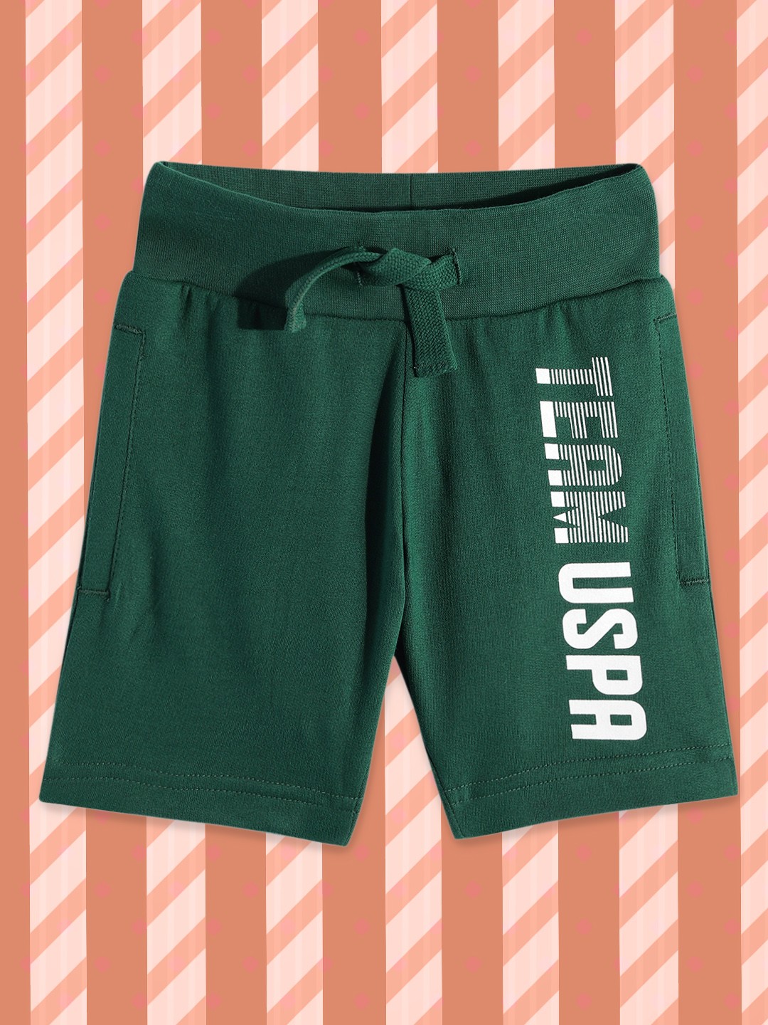 

U.S.Polo Assn. Kids Boys Green Printed Pure Cotton Shorts