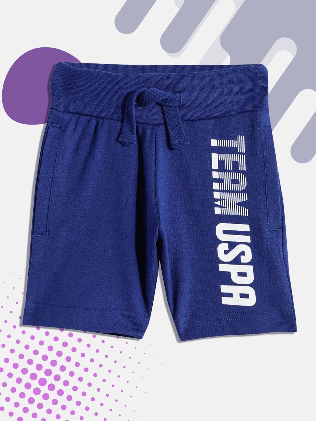 

U.S. Polo Assn. Kids Boys Blue Printed Pure Cotton Shorts