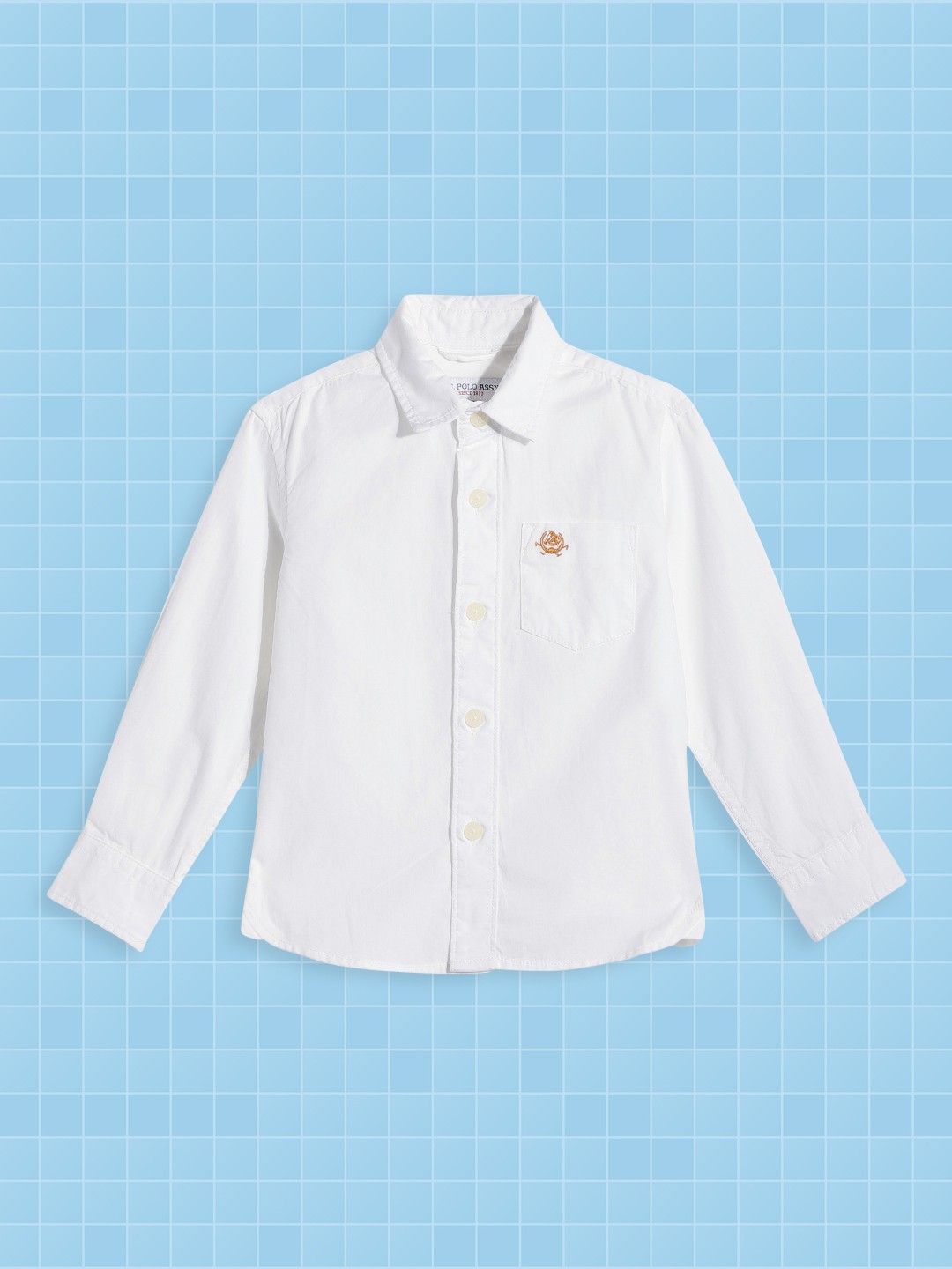 

U.S. Polo Assn. Kids Boys White Solid Pure Cotton Casual Shirt