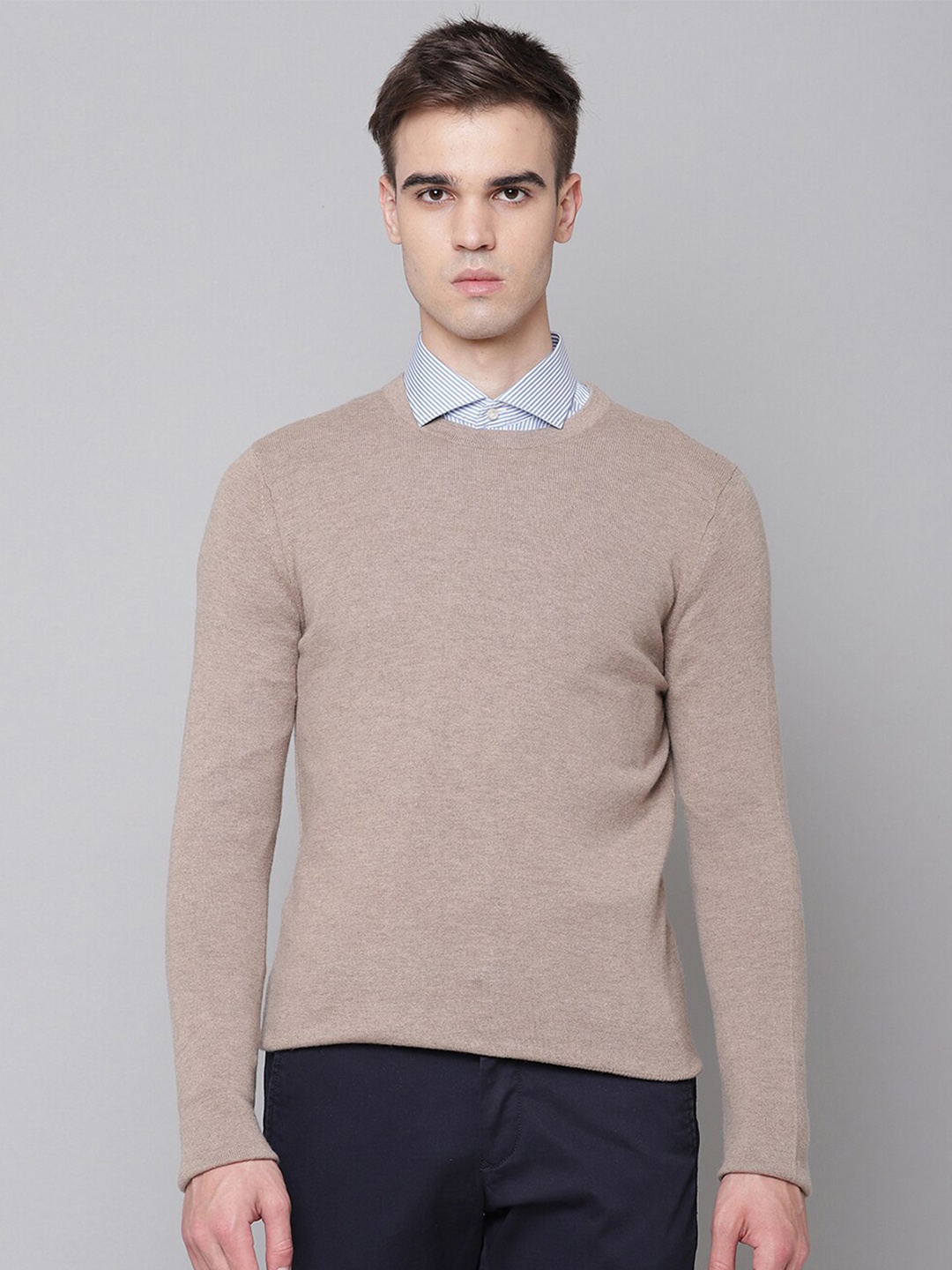 

Bruun & Stengade Men Beige Round Neck Pullover