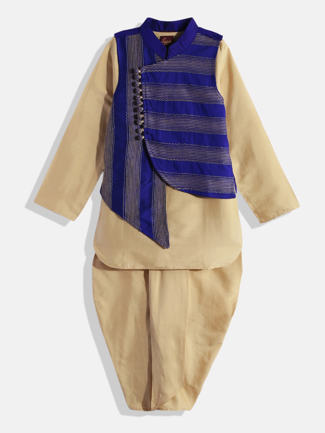 

Twisha Boys Beige & Blue Embellished Clothing Set