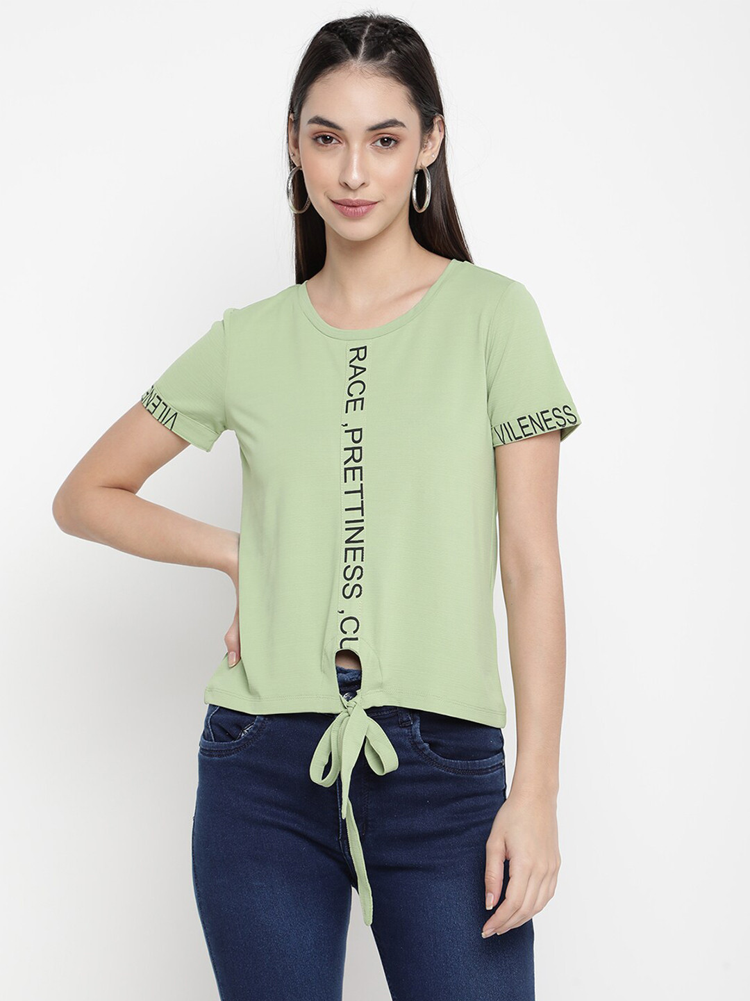 

V2 Value & Variety Green Print Top