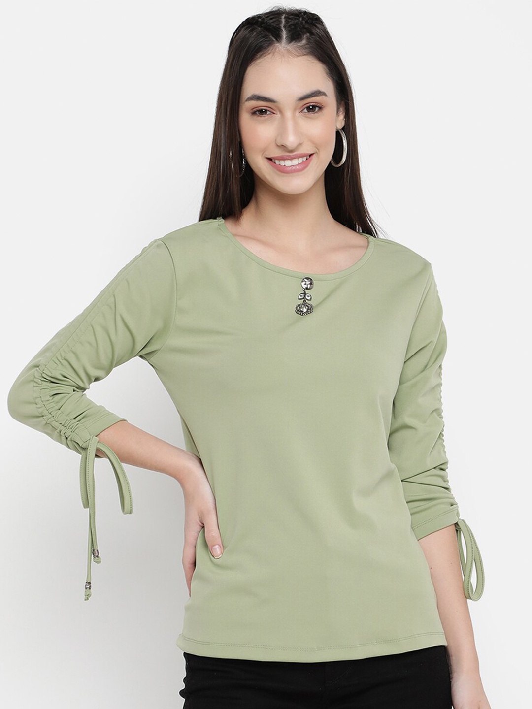 

V2 Value & Variety Women Green Regular Fit T-shirt