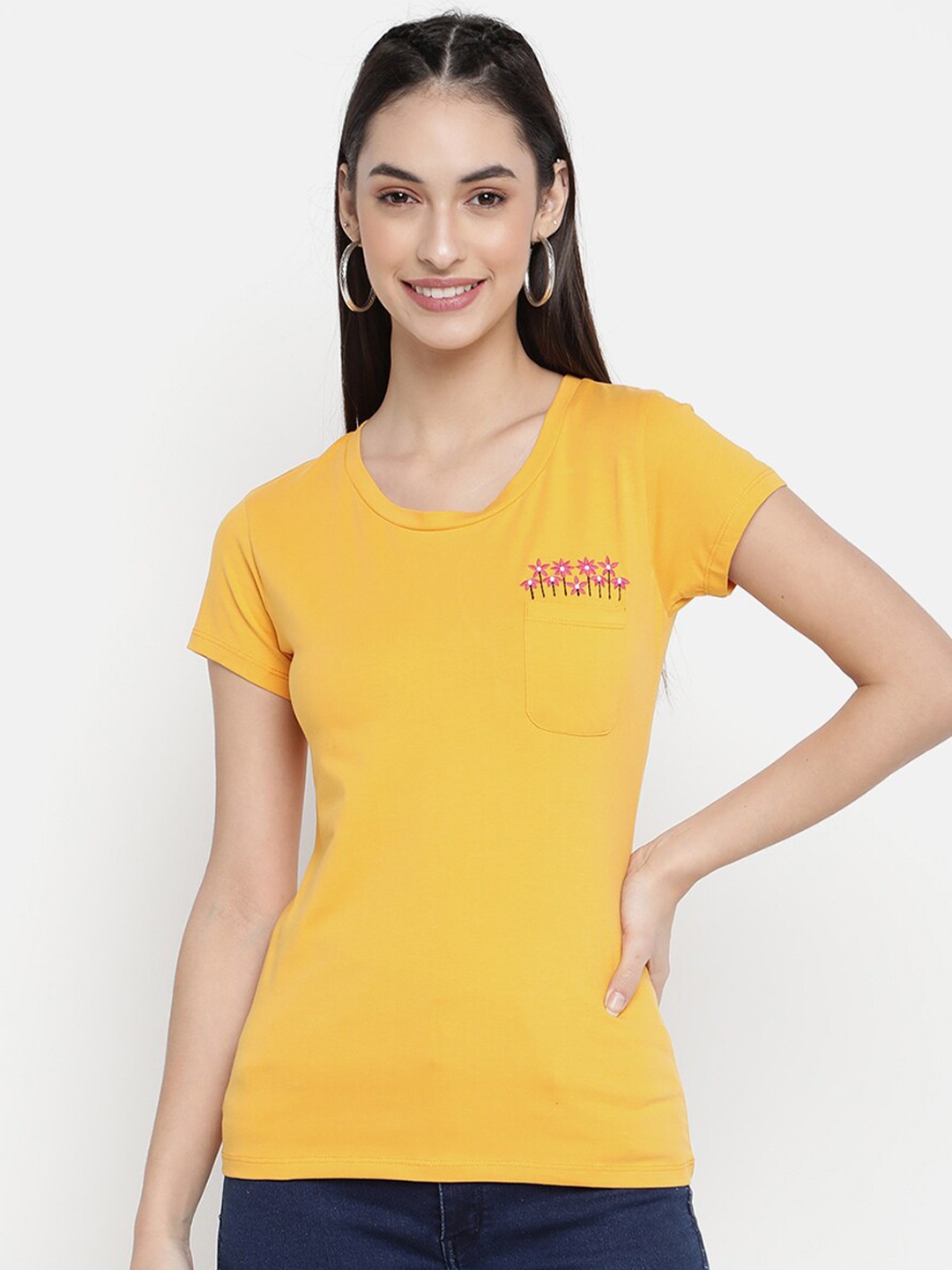 

V2 Value & Variety Women Mustard Yellow Solid Top