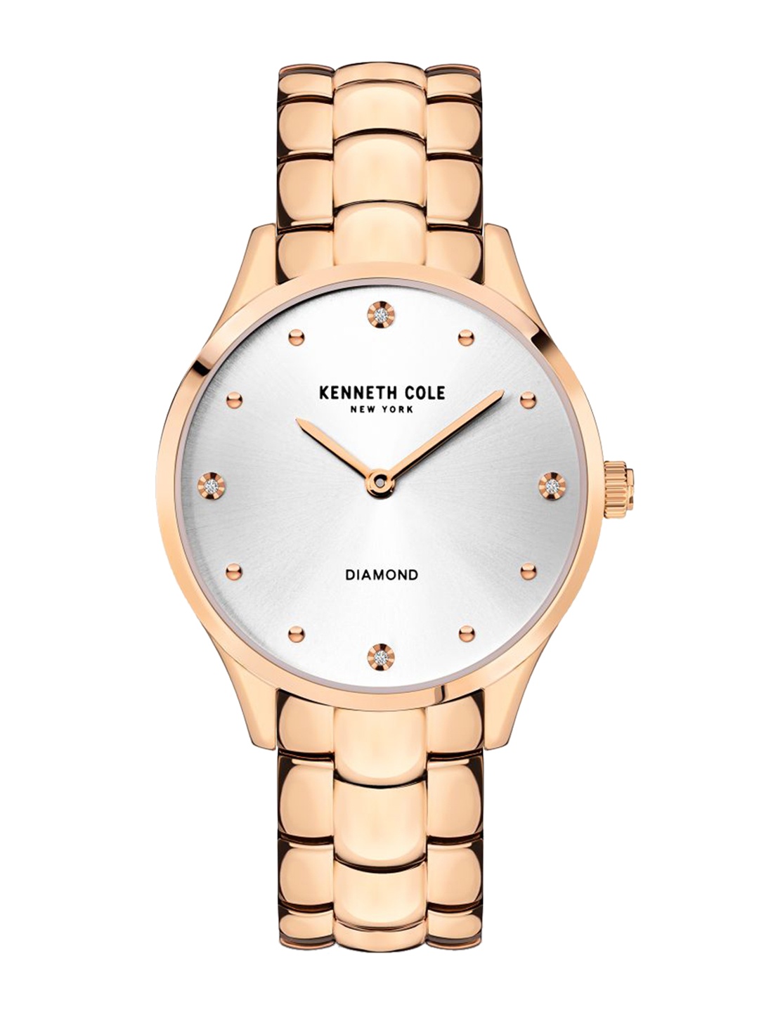 

Kenneth Cole Women White Embellished Dial Analogue WatchKCWLG2125901LD, Rose gold