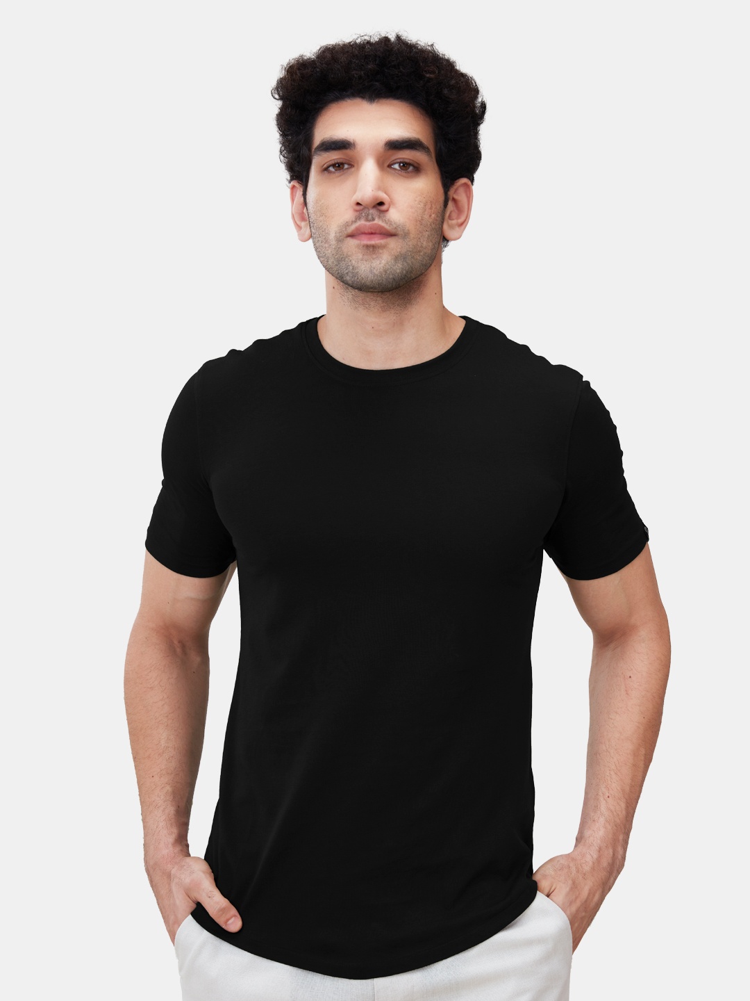 

The Souled Store Men Black Solid T-shirt