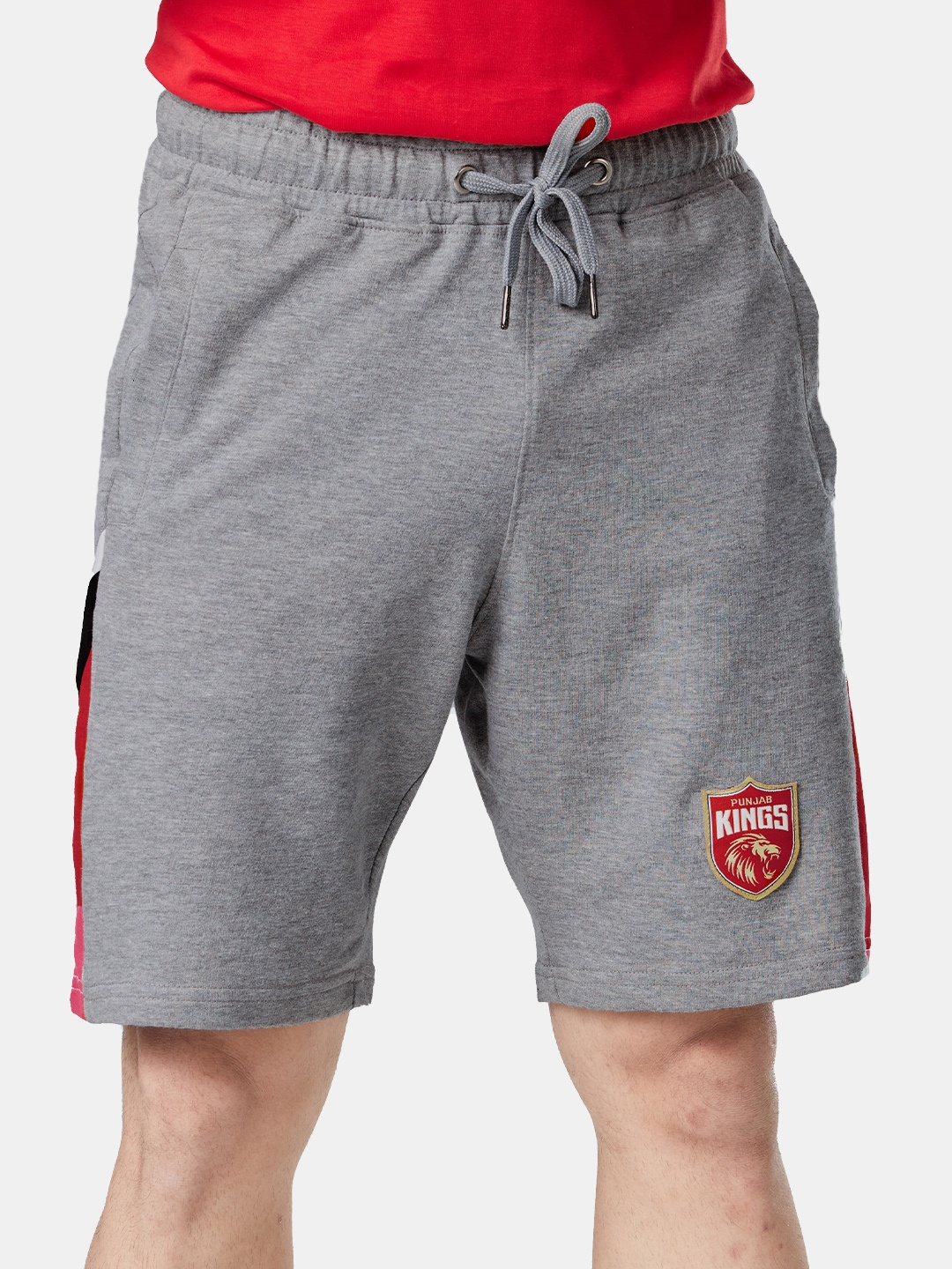 

The Souled Store Men Grey & Red Punjab Kings Official Shorts