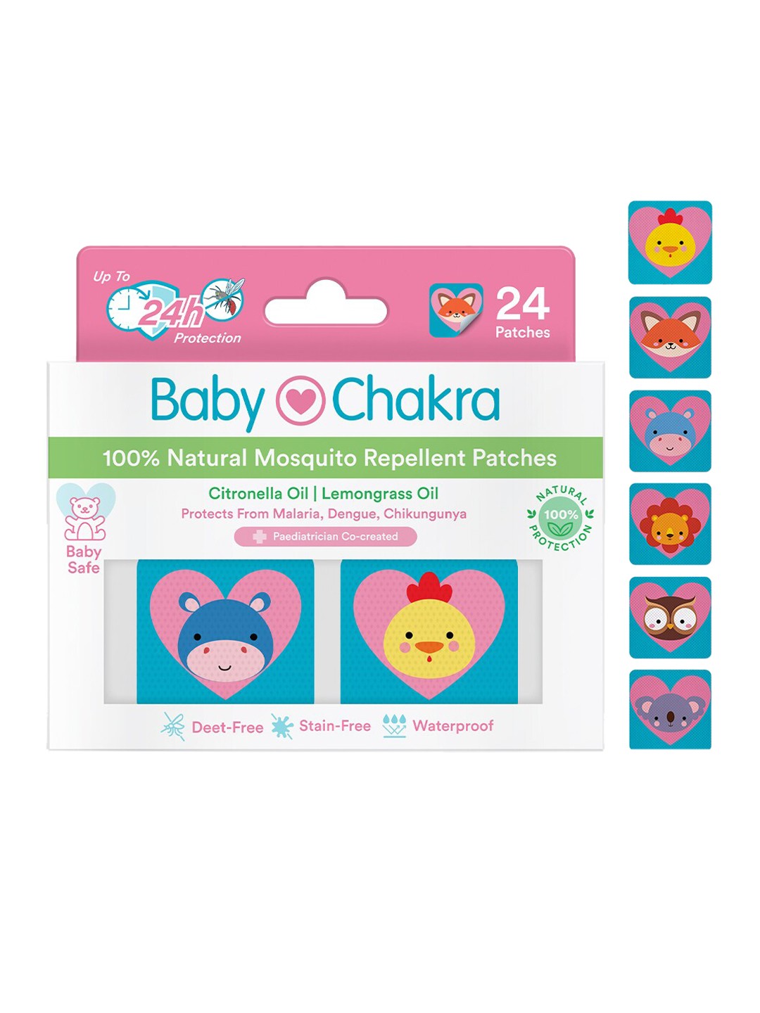 

BabyChakra Kids 100% Natural Mosquito Repellent Patches, Multi
