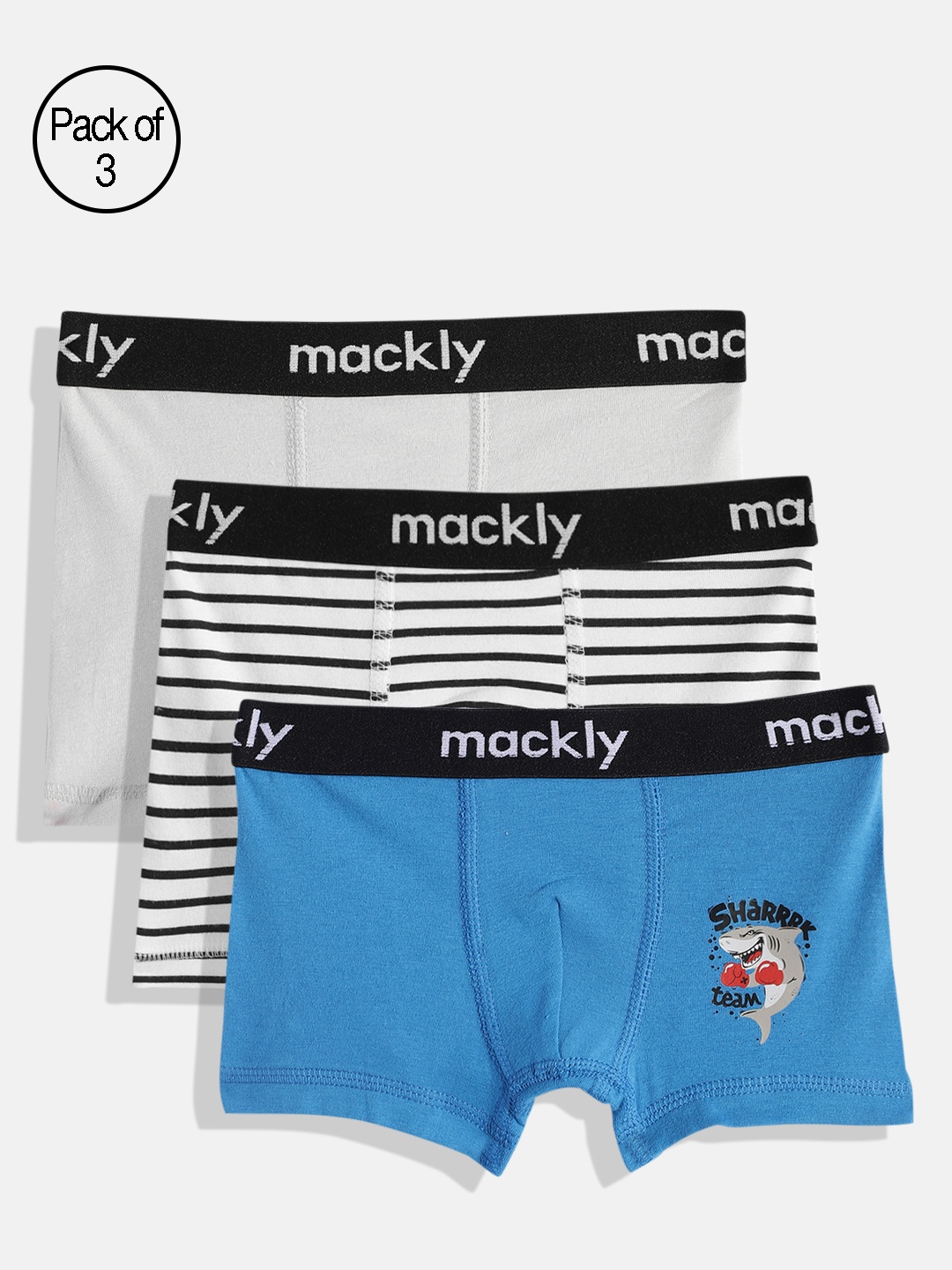 

mackly Boys Pack of 3 Boxers MB-56-A-2-4 YRS, Blue