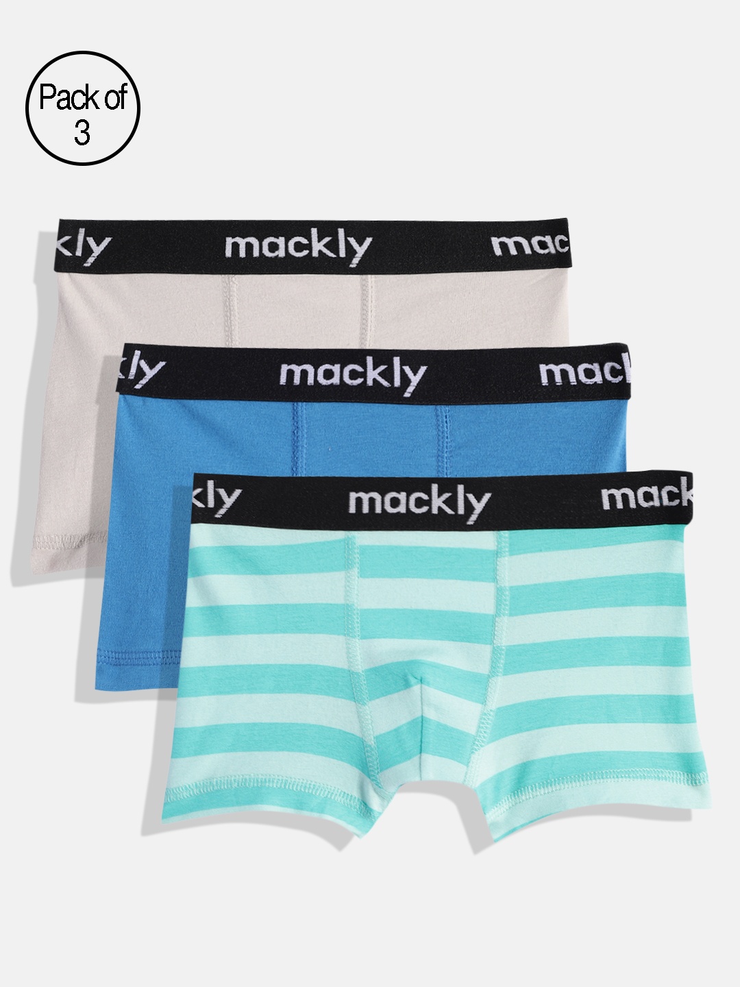 

mackly Boys Pack of 3 Printed Boxers, Green