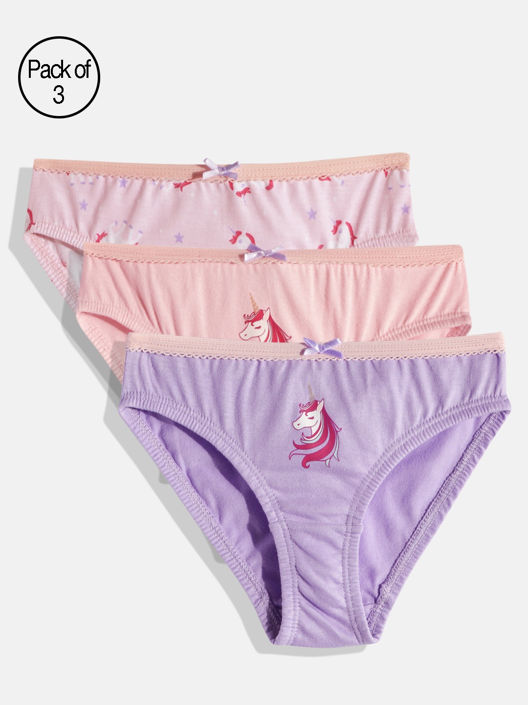 

mackly Girls Pack Of 3 Assorted Briefs MB-41-2-4