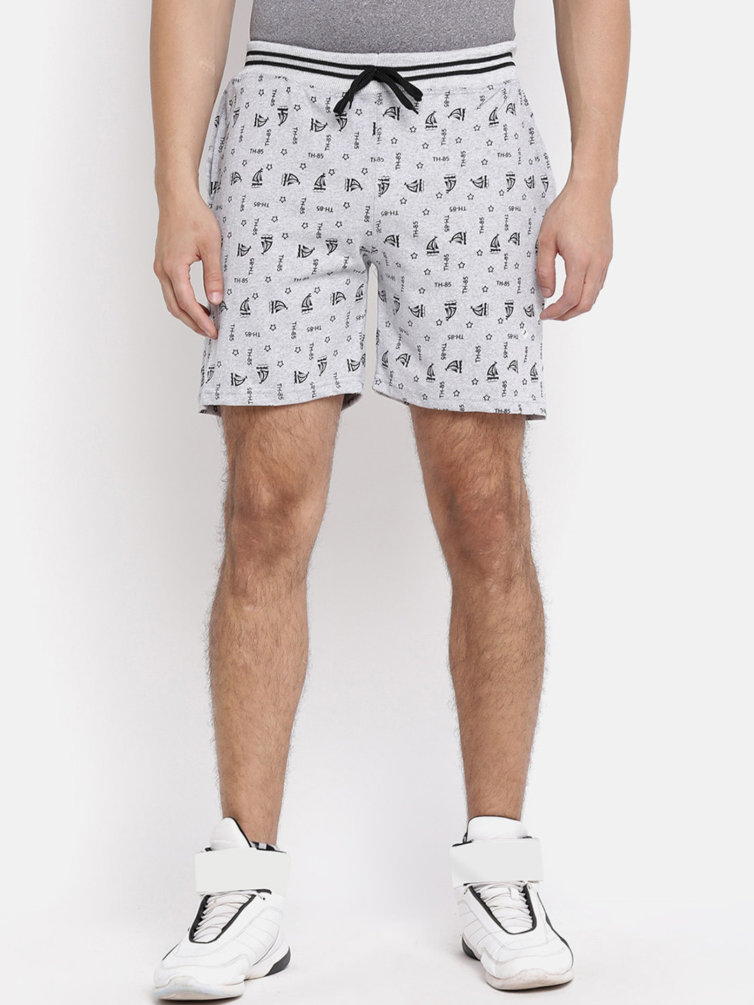 

V2 Value & Variety Men Grey Printed High-Rise Shorts