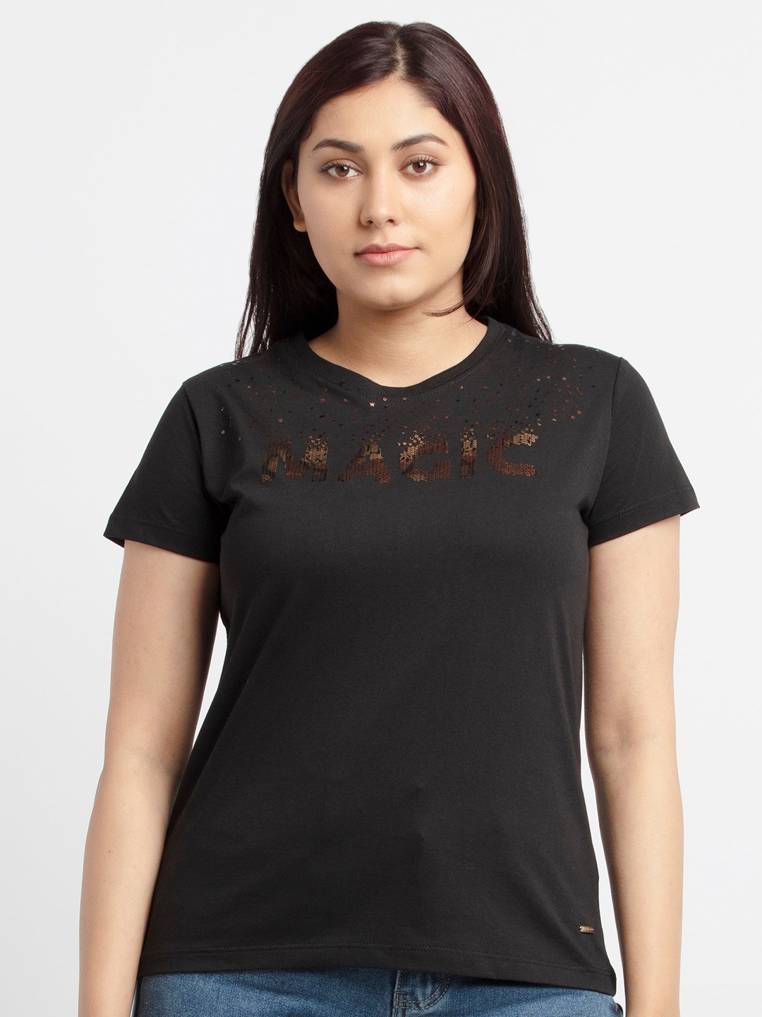 

Status Quo Women Black Typography T-shirt