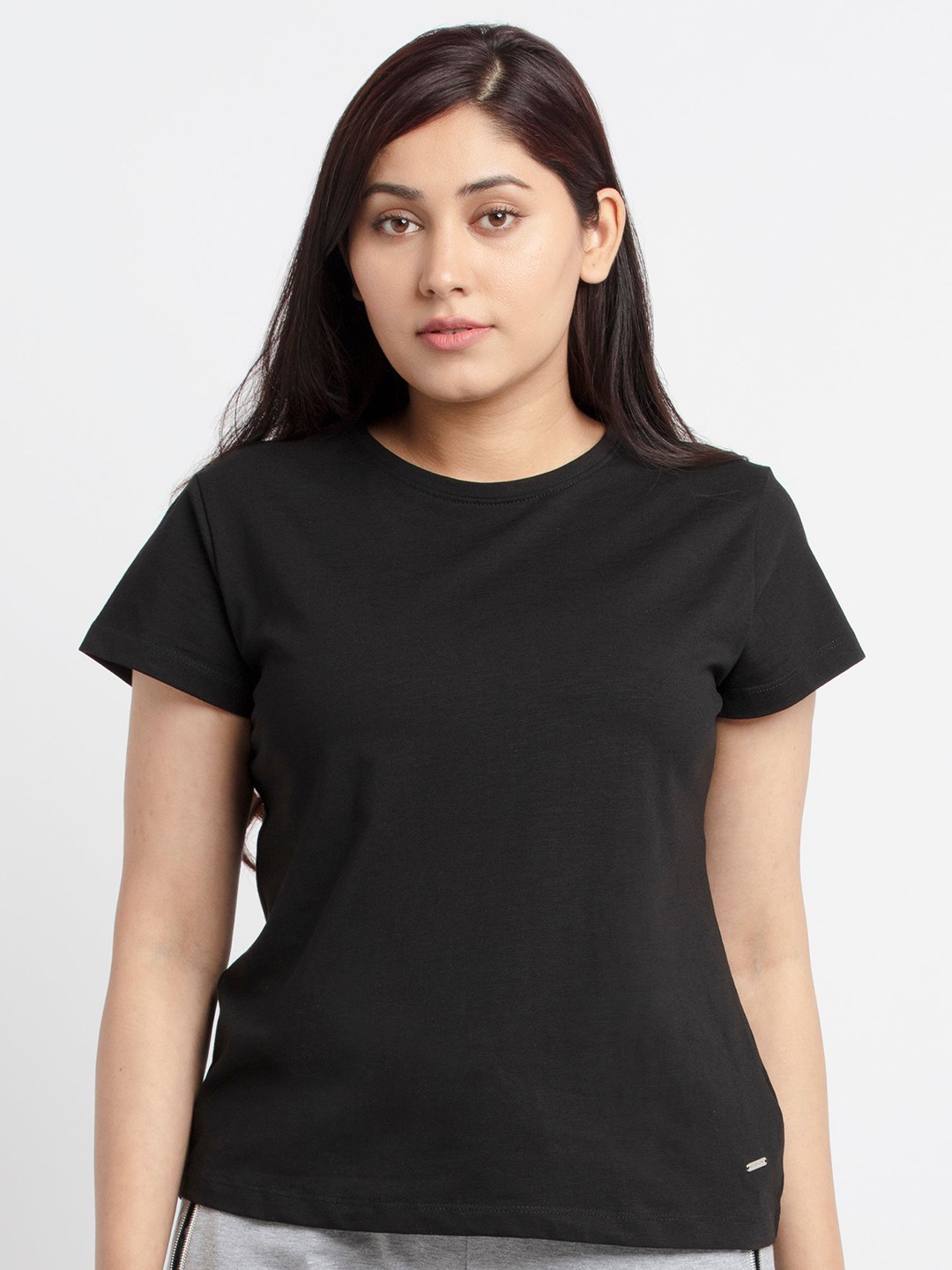 

Status Quo Women Black Solid T-shirt