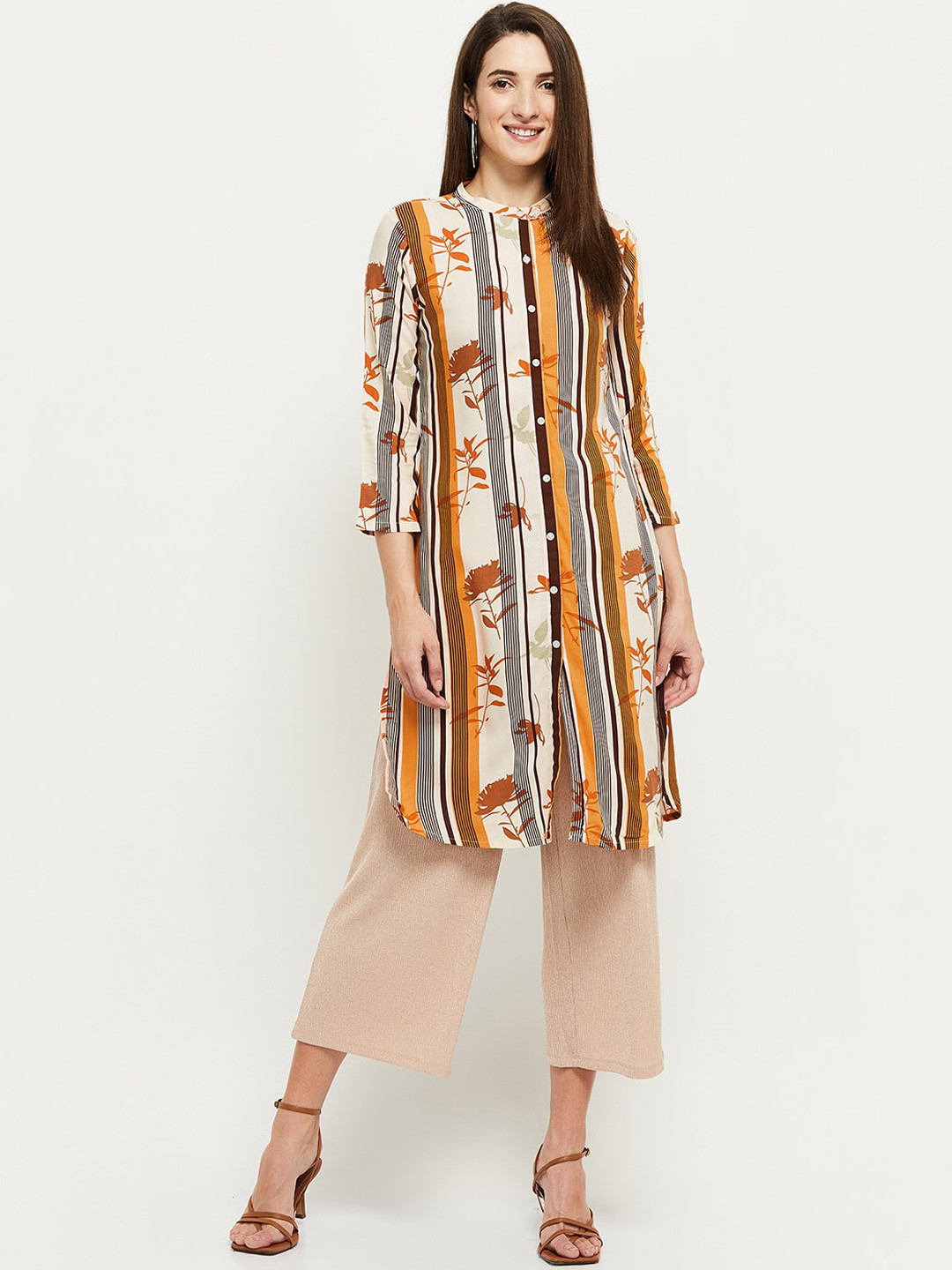 

max Women Rust Floral Printed Kurta