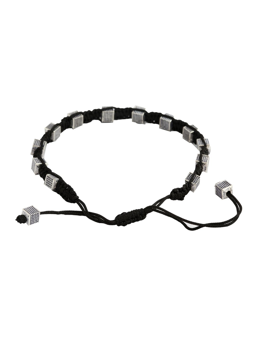 

EL REGALO Silver-Plated & Black Thread Anklet