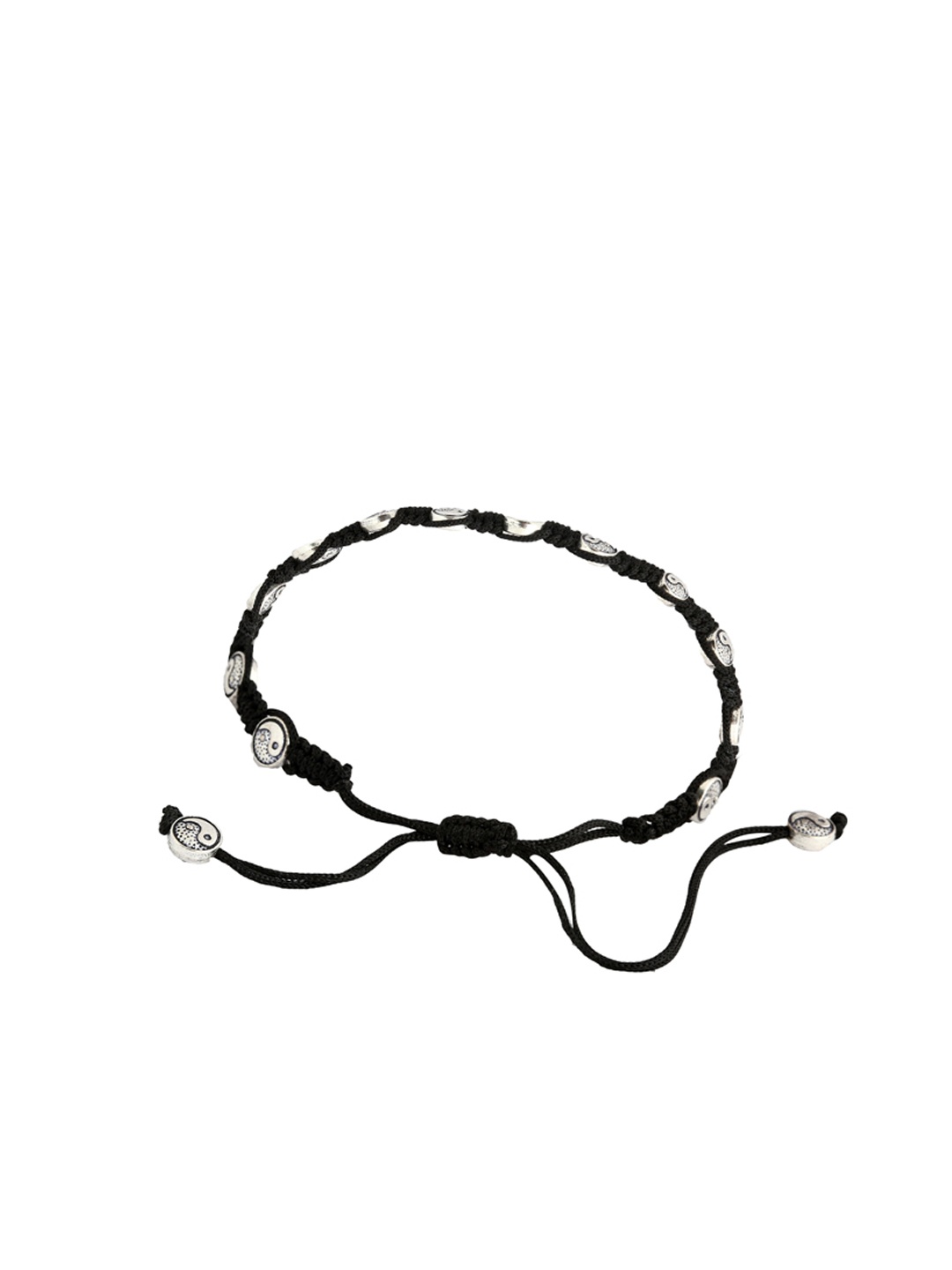 

EL REGALO Silver-Toned & Beaded Tribal Thread Anklet