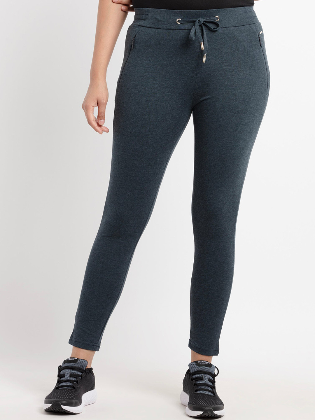 

Status Quo Women Blue Solid Ankle Length Track Pants