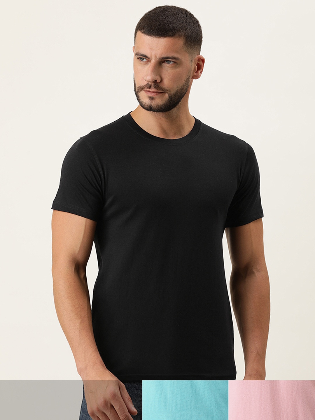 

ARISE Men Pack of 3 Cotton T-shirts, Pink