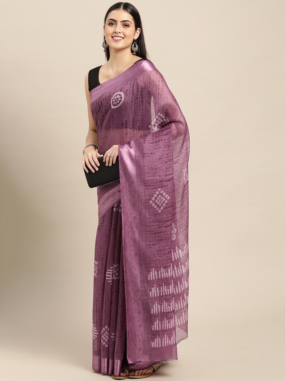

KALINI Purple Ethnic Motifs Saree