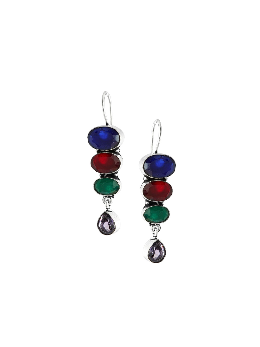 

EL REGALO Blue Floral Drop Earrings