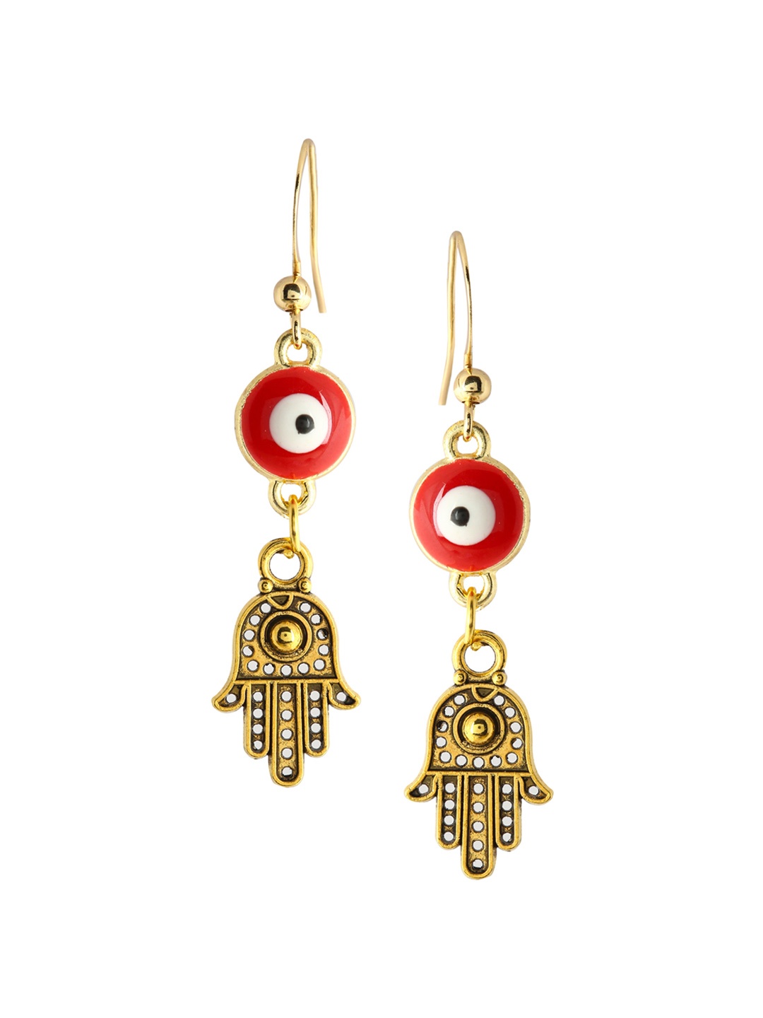 

EL REGALO Red Contemporary Drop Earrings