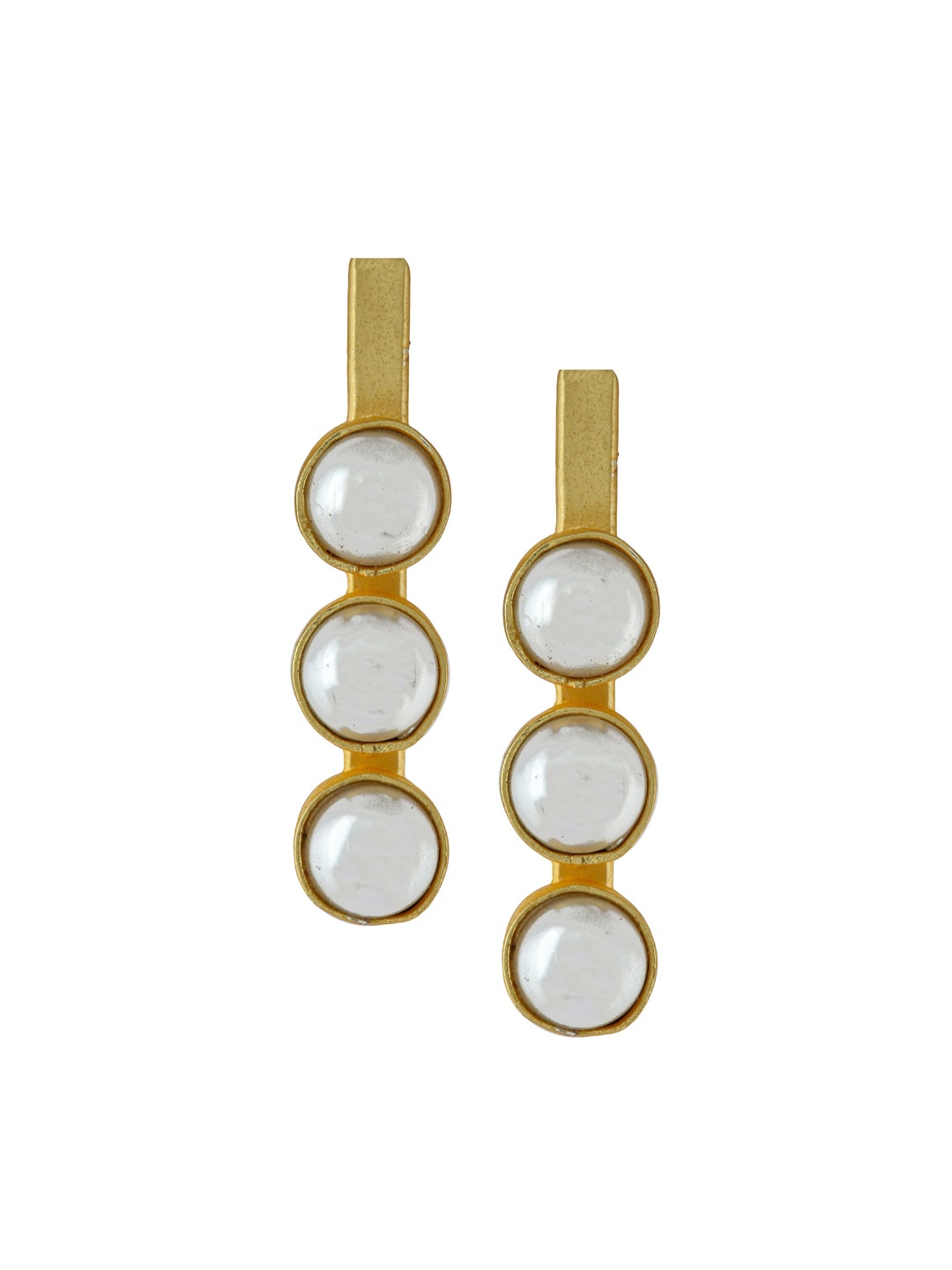 

EL REGALO Gold-Plated Pearl Studded Drop Earrings